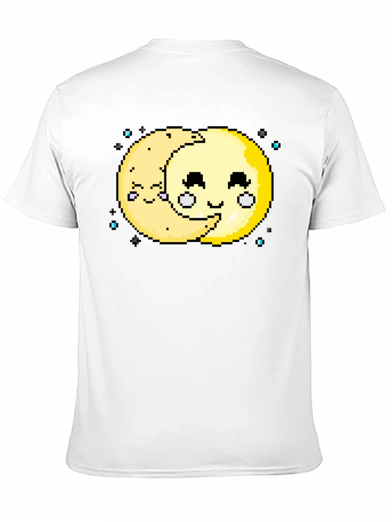 Cute Pixel Art Moon Hugging T-Shirt
