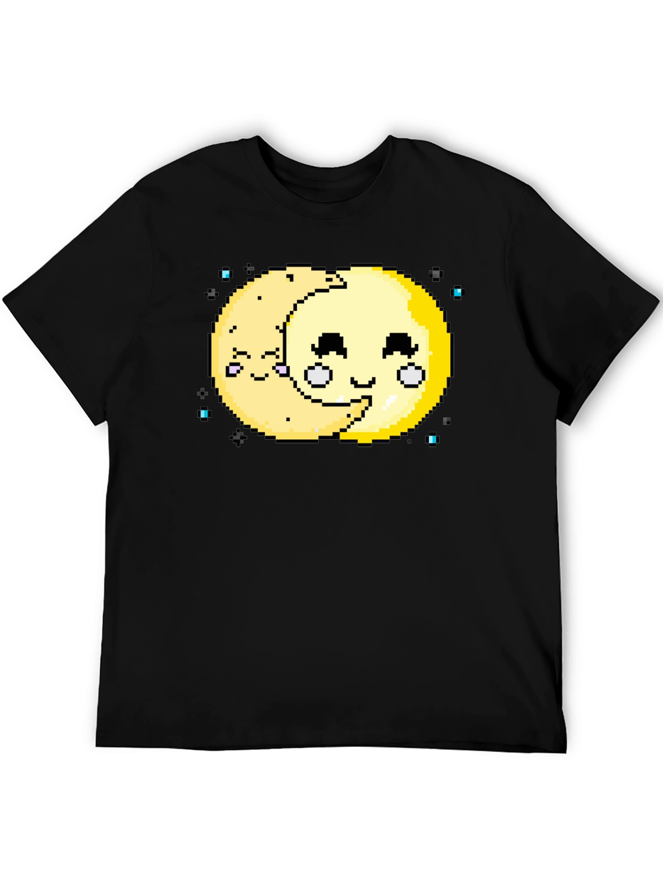 Cute Pixel Art Moon Hugging T-Shirt