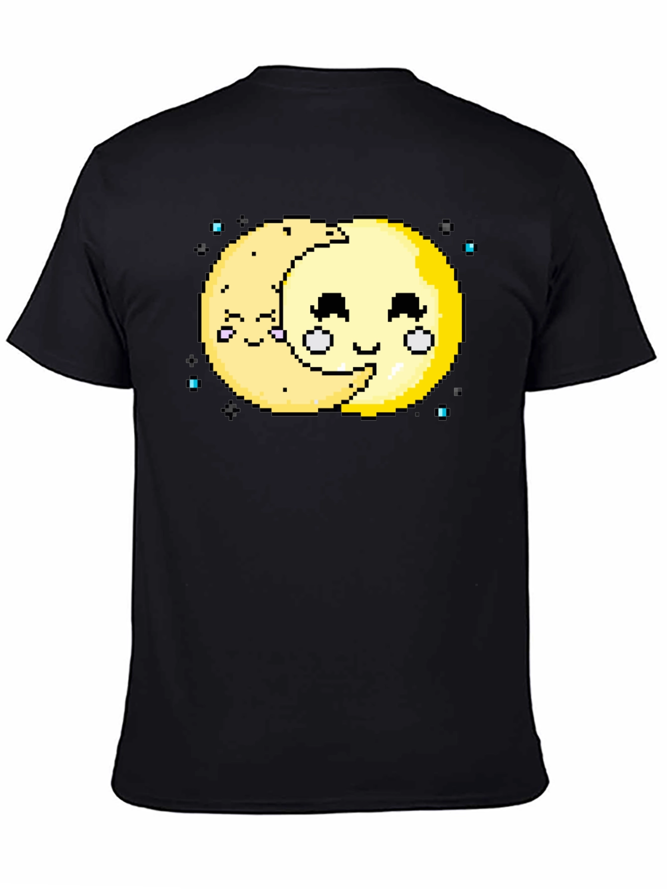Cute Pixel Art Moon Hugging T-Shirt