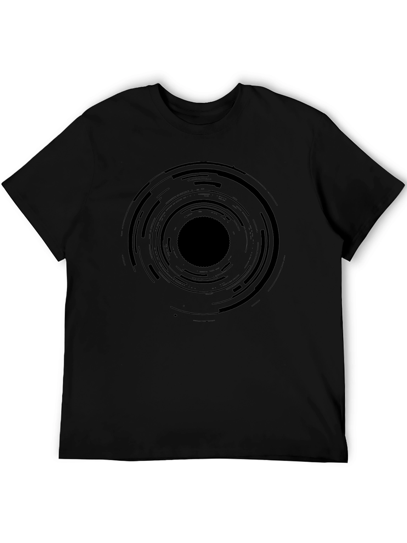 Abstract Circle Graphic Mens Black T-Shirt
