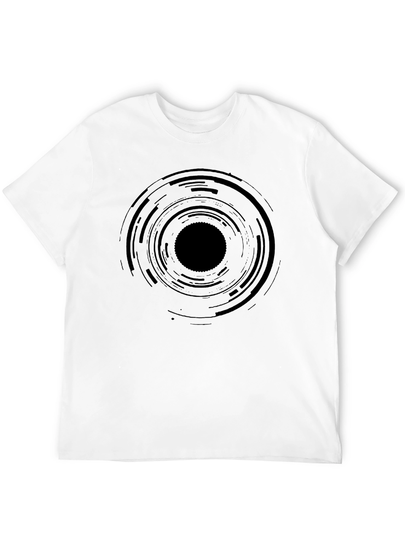 Abstract Circle Graphic Mens Black T-Shirt