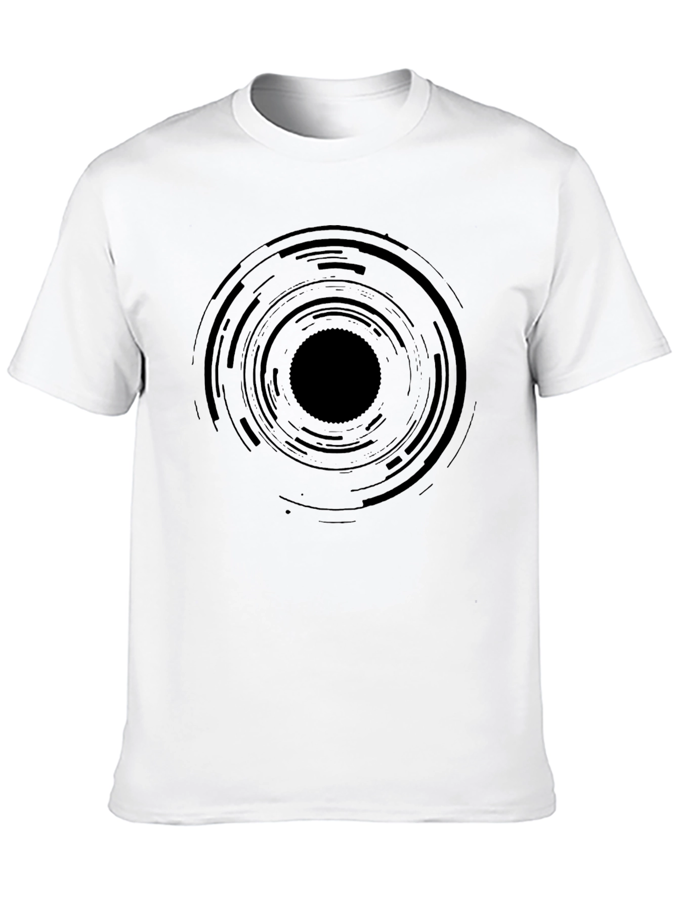 Abstract Circle Graphic Mens Black T-Shirt