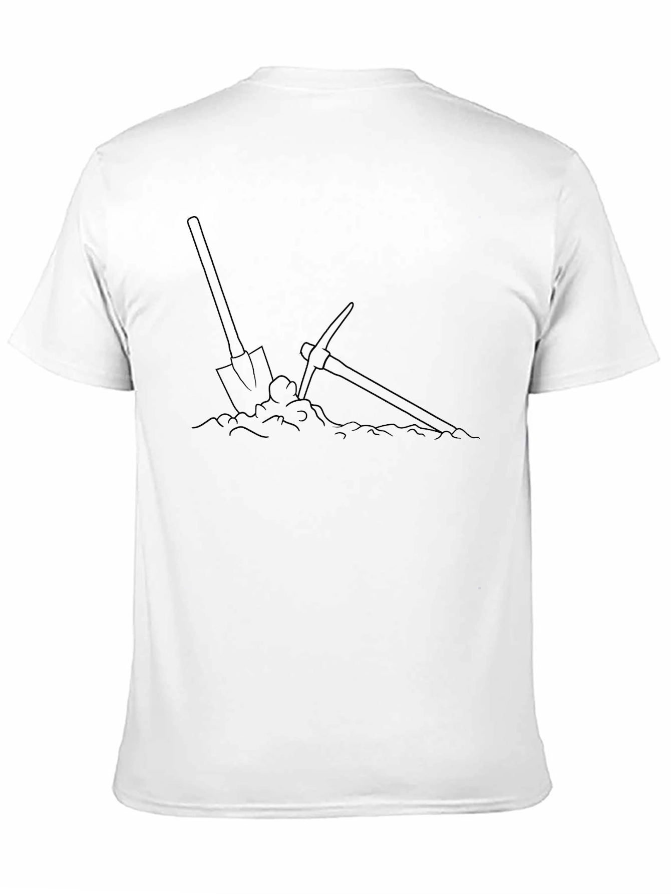 Shovel and Pickaxe Graphic Tee - Black Cotton