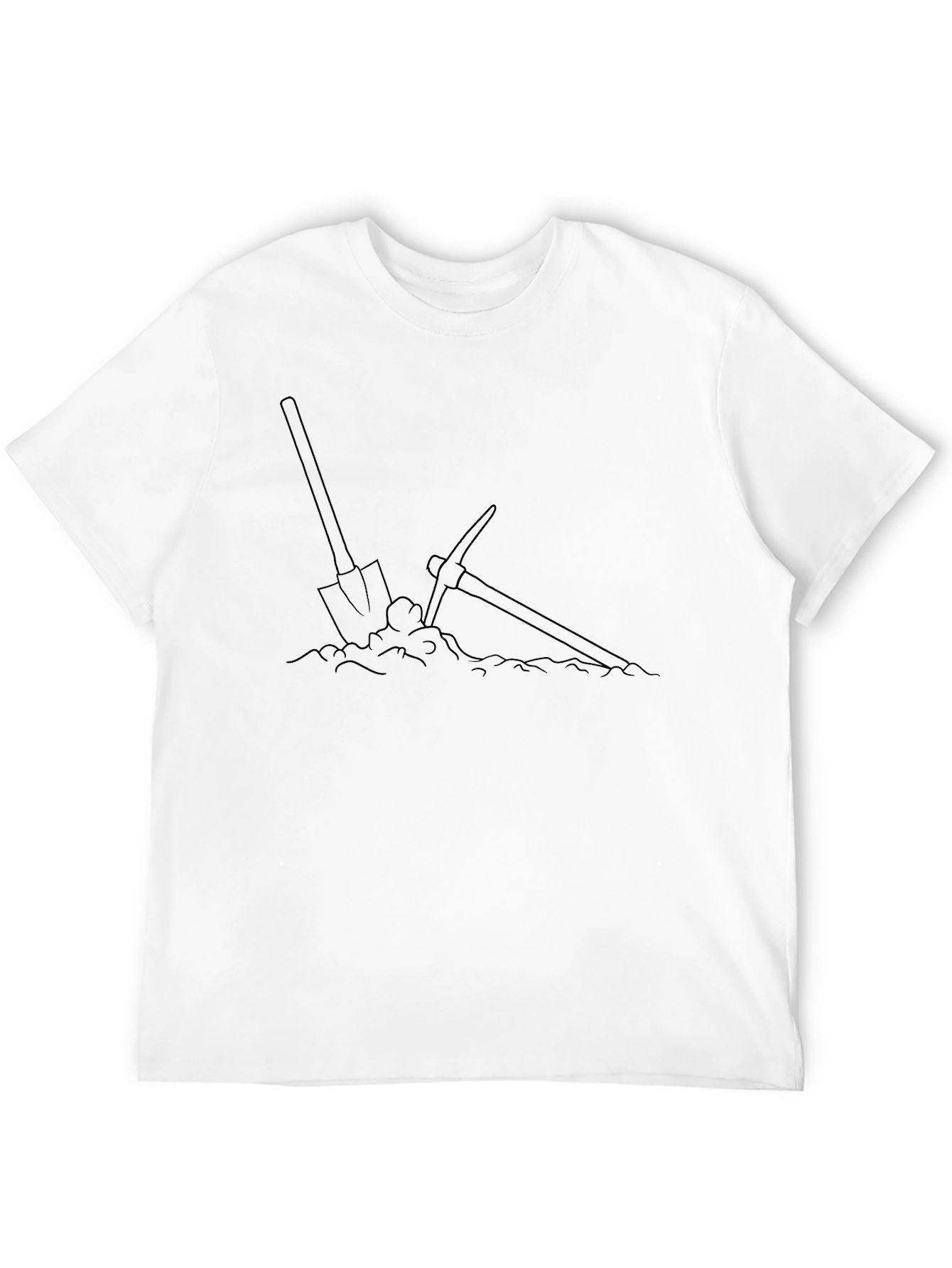 Shovel and Pickaxe Graphic Tee - Black Cotton