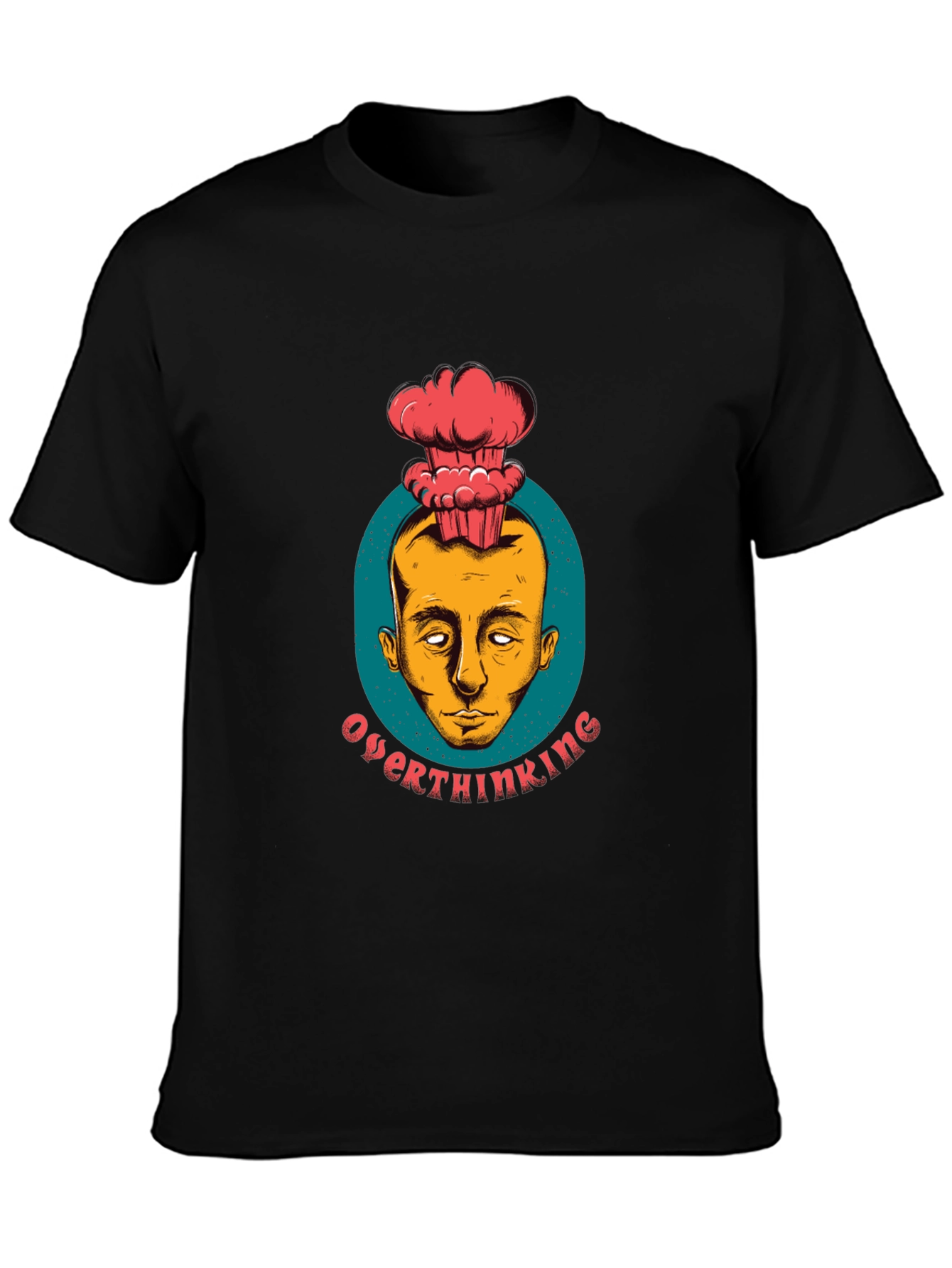 Overthinking Brain Explosion Graphic Tee - Black