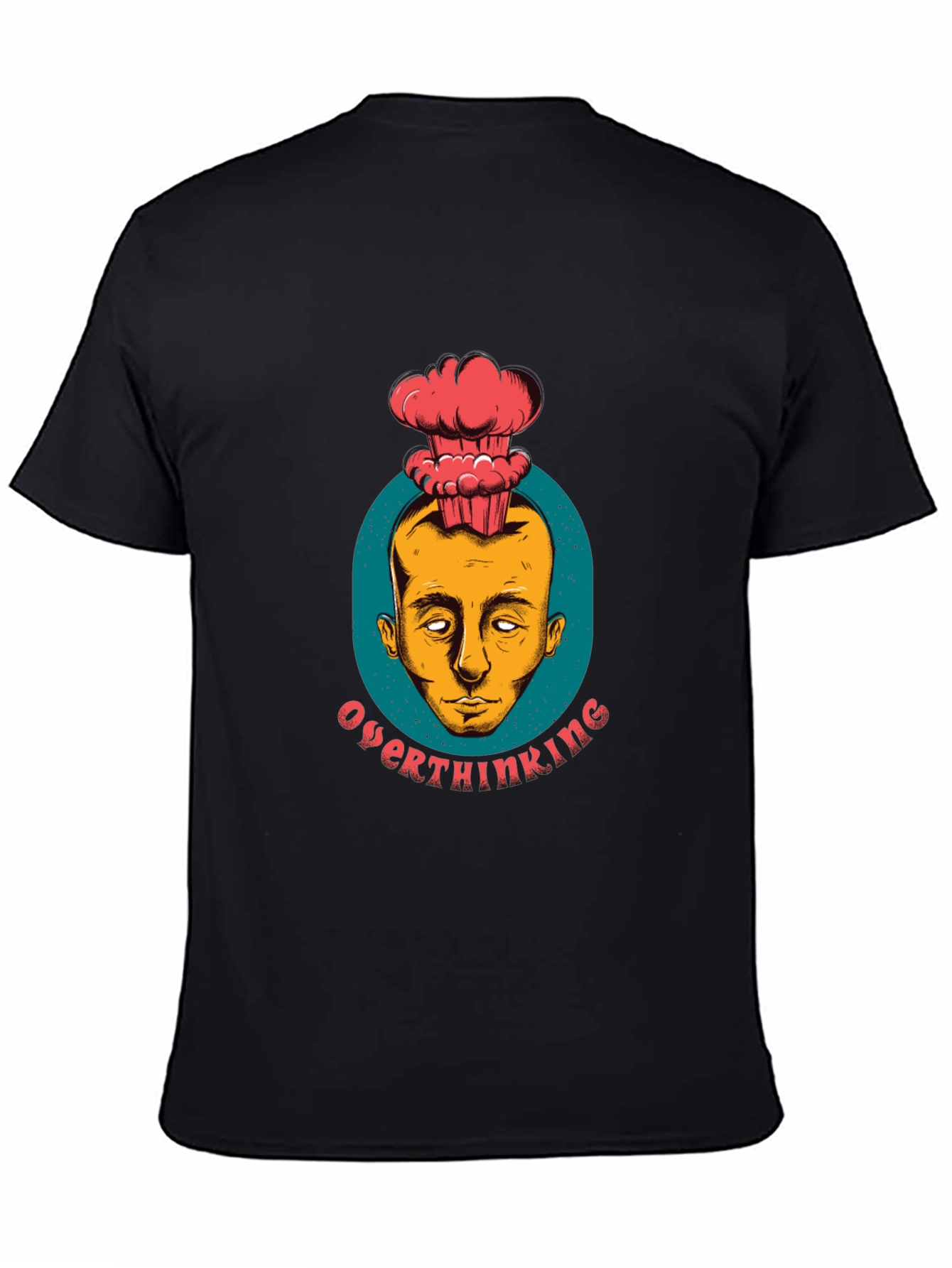 Overthinking Brain Explosion Graphic Tee - Black