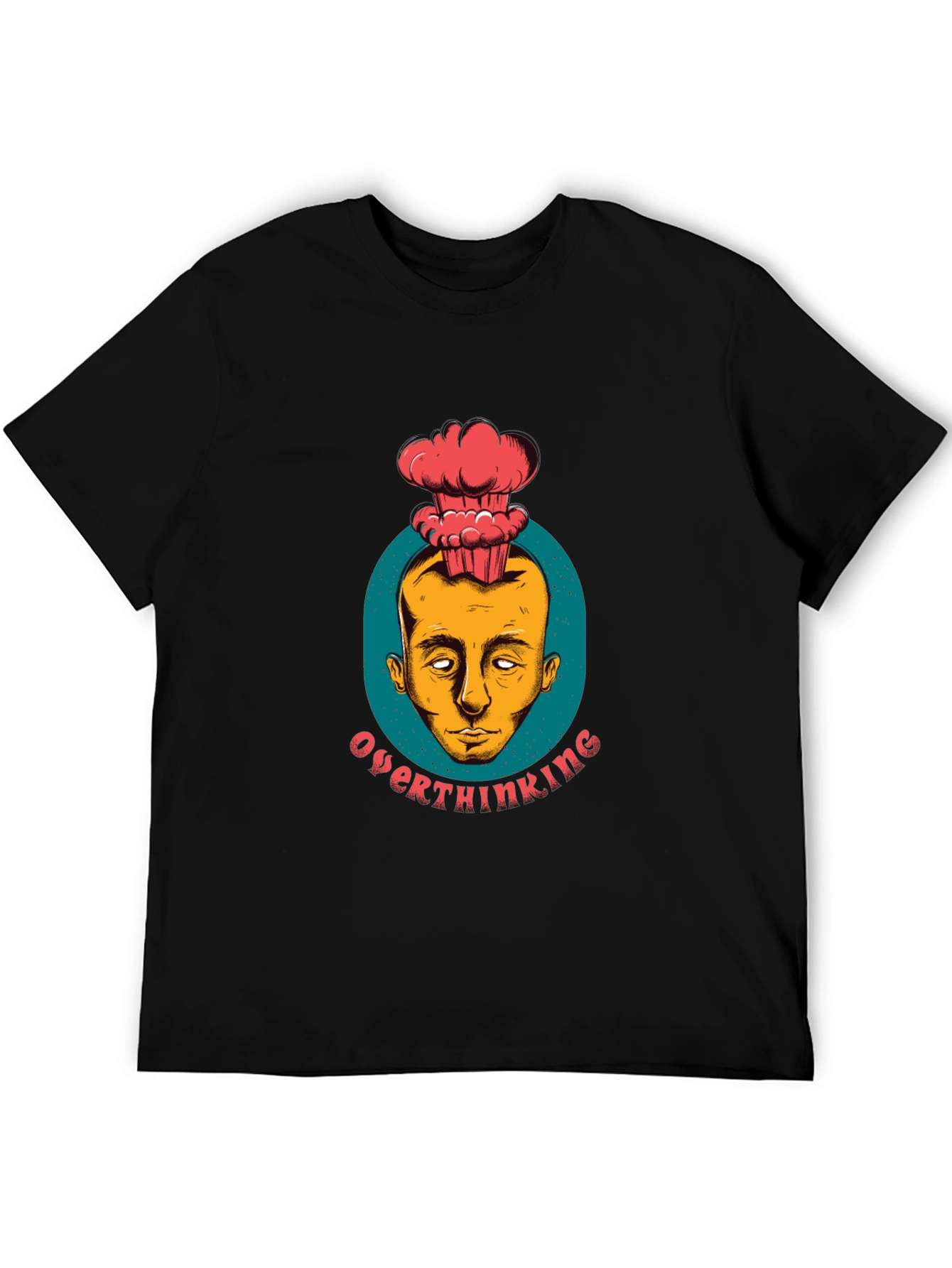 Overthinking Brain Explosion Graphic Tee - Black