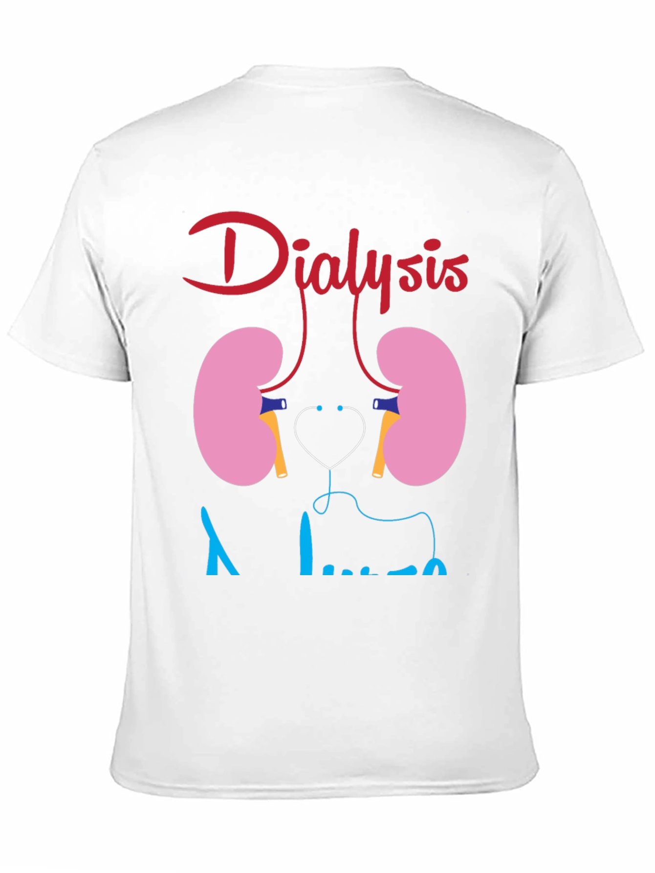 Dialysis Kidney Stethoscope Funny Black T-shirt