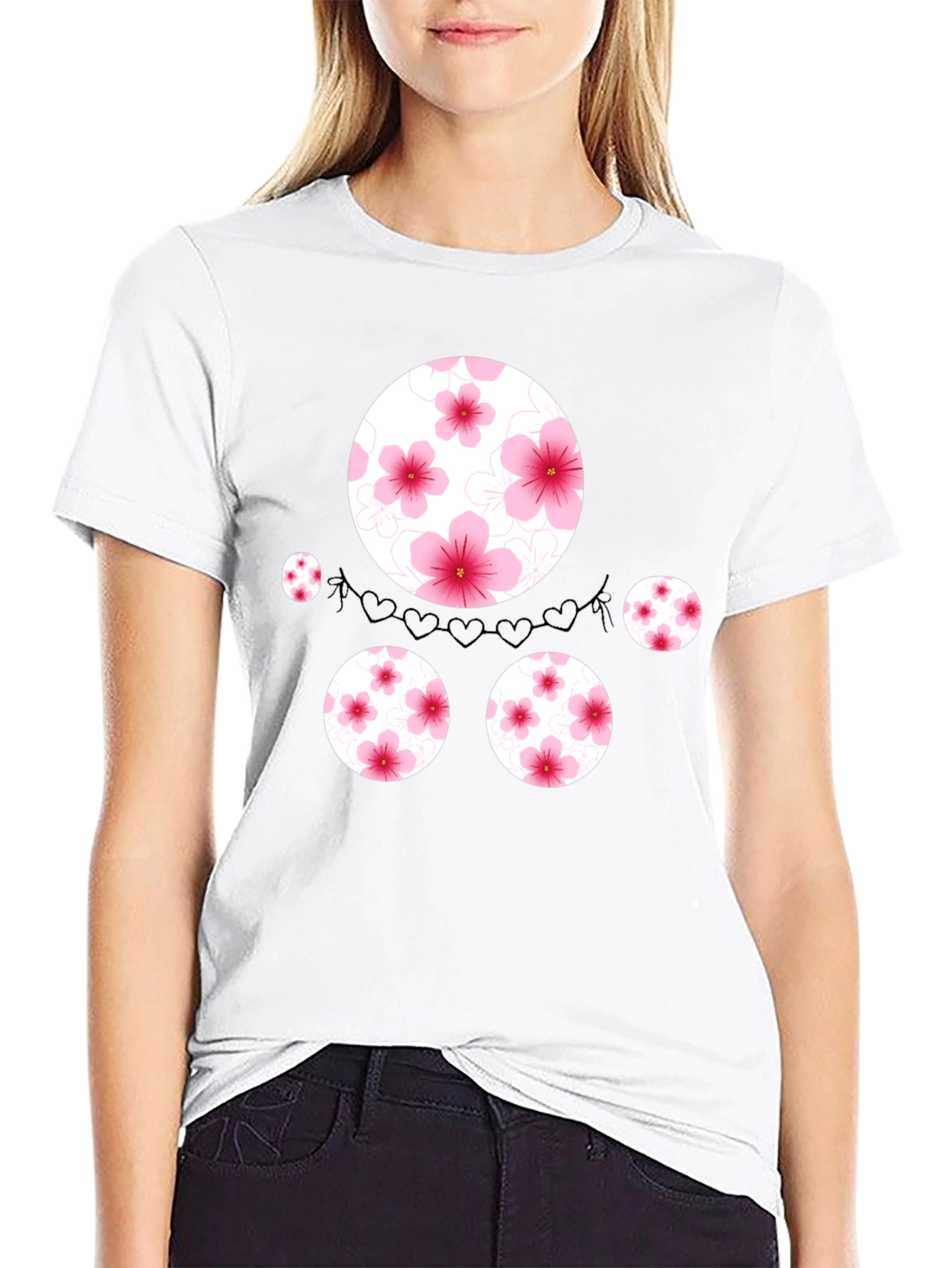 Floral Circle Graphic Tee - Stylish Casual Wear