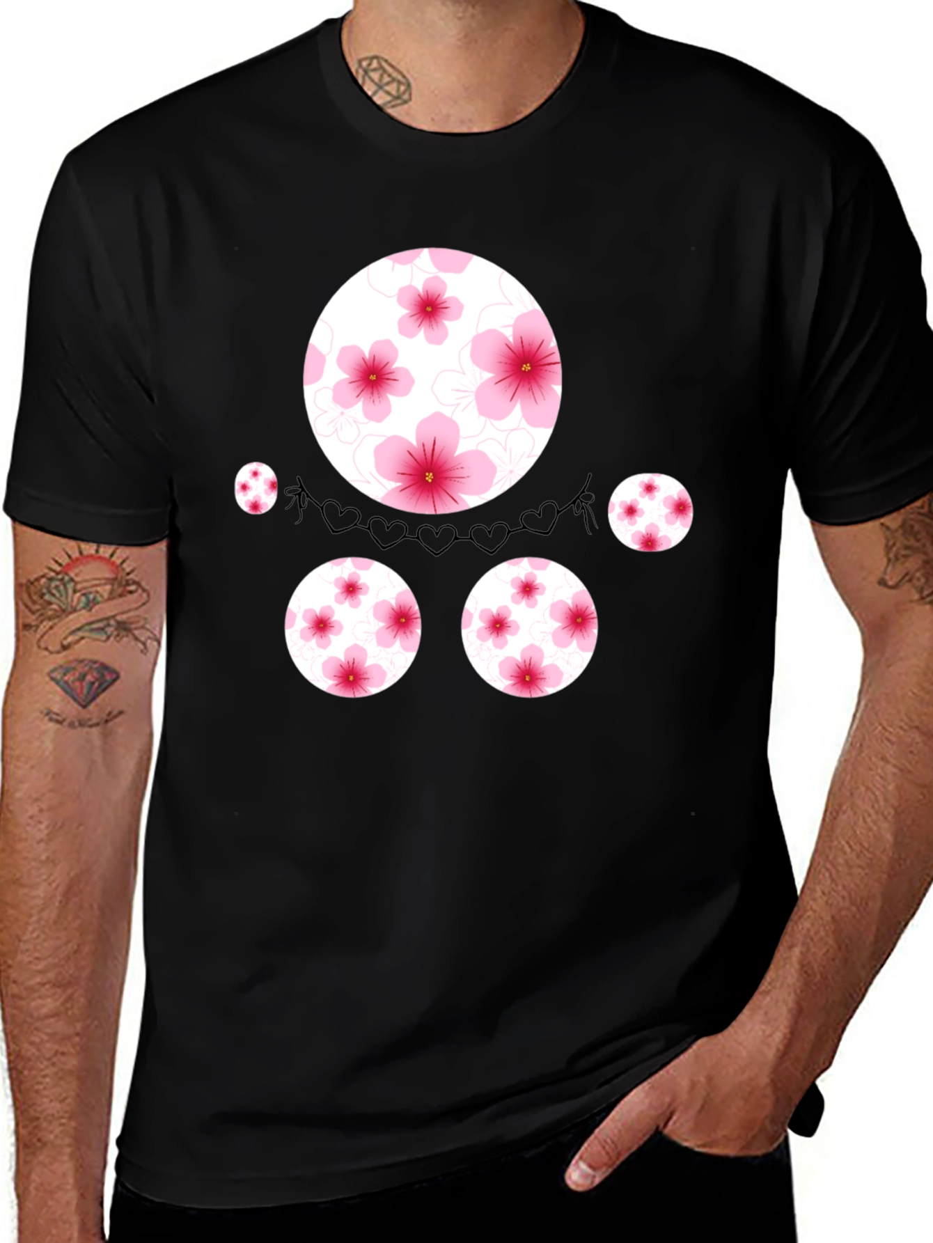 Floral Circle Graphic Tee - Stylish Casual Wear