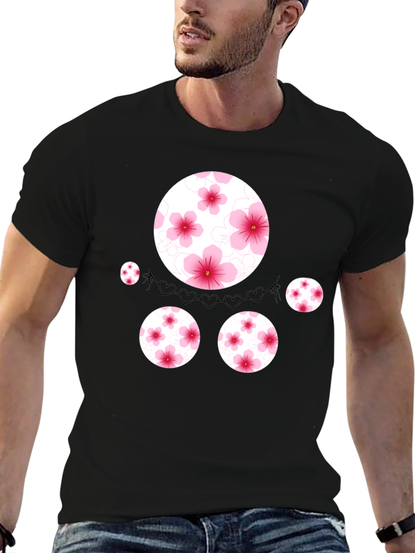 Floral Circle Graphic Tee - Stylish Casual Wear