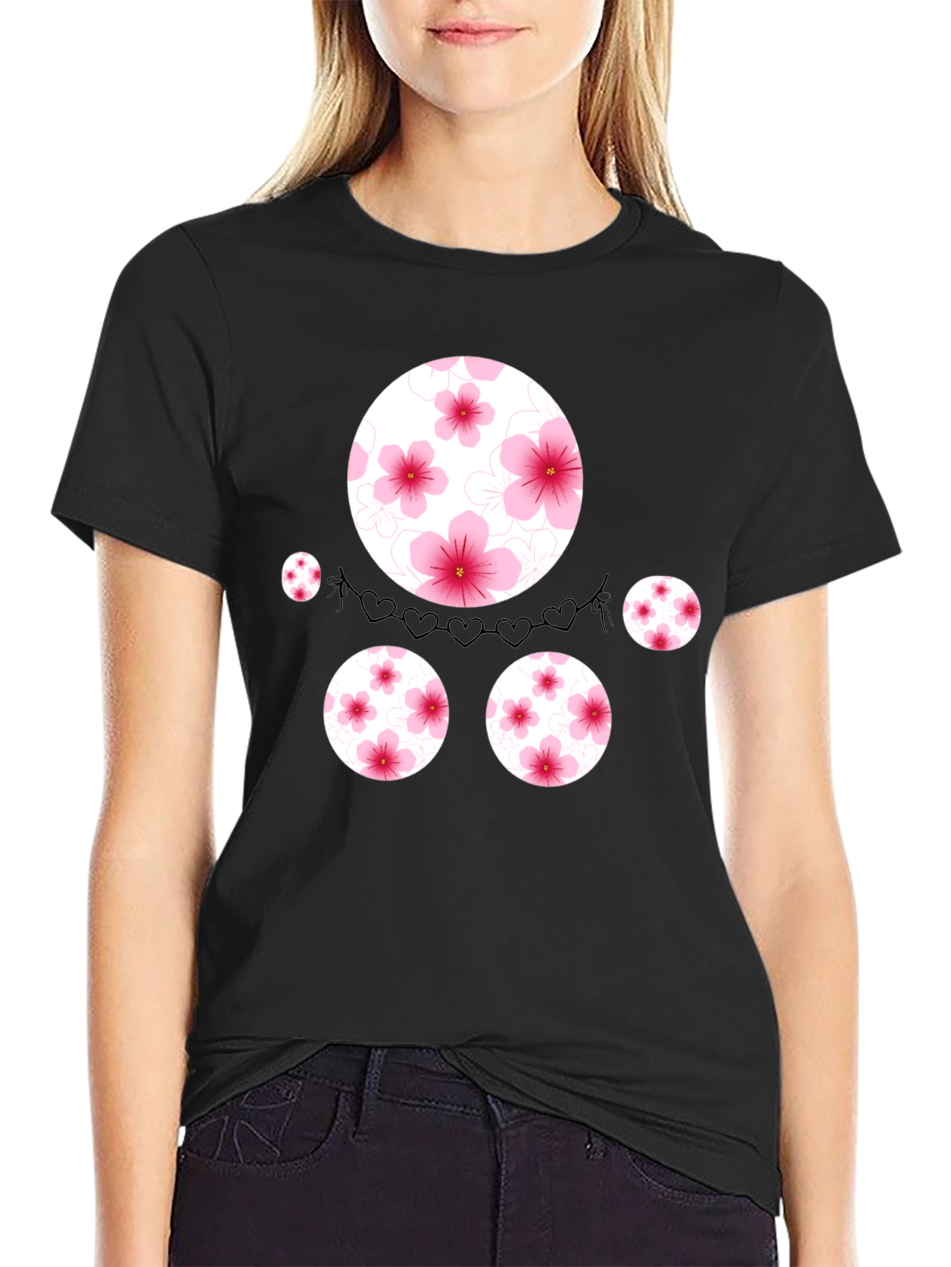 Floral Circle Graphic Tee - Stylish Casual Wear