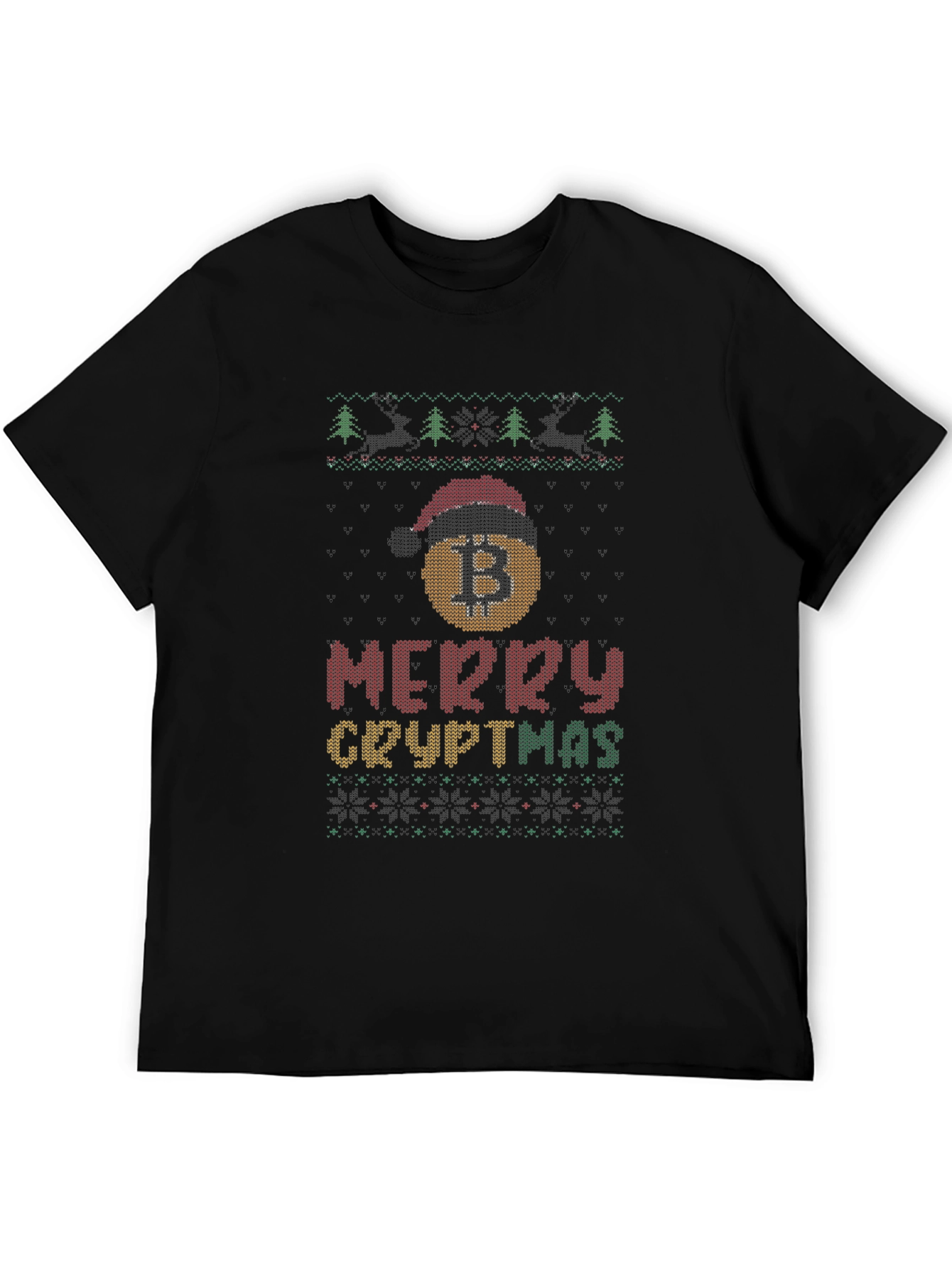Merry Cryptmas Bitcoin Ugly Christmas T-Shirt
