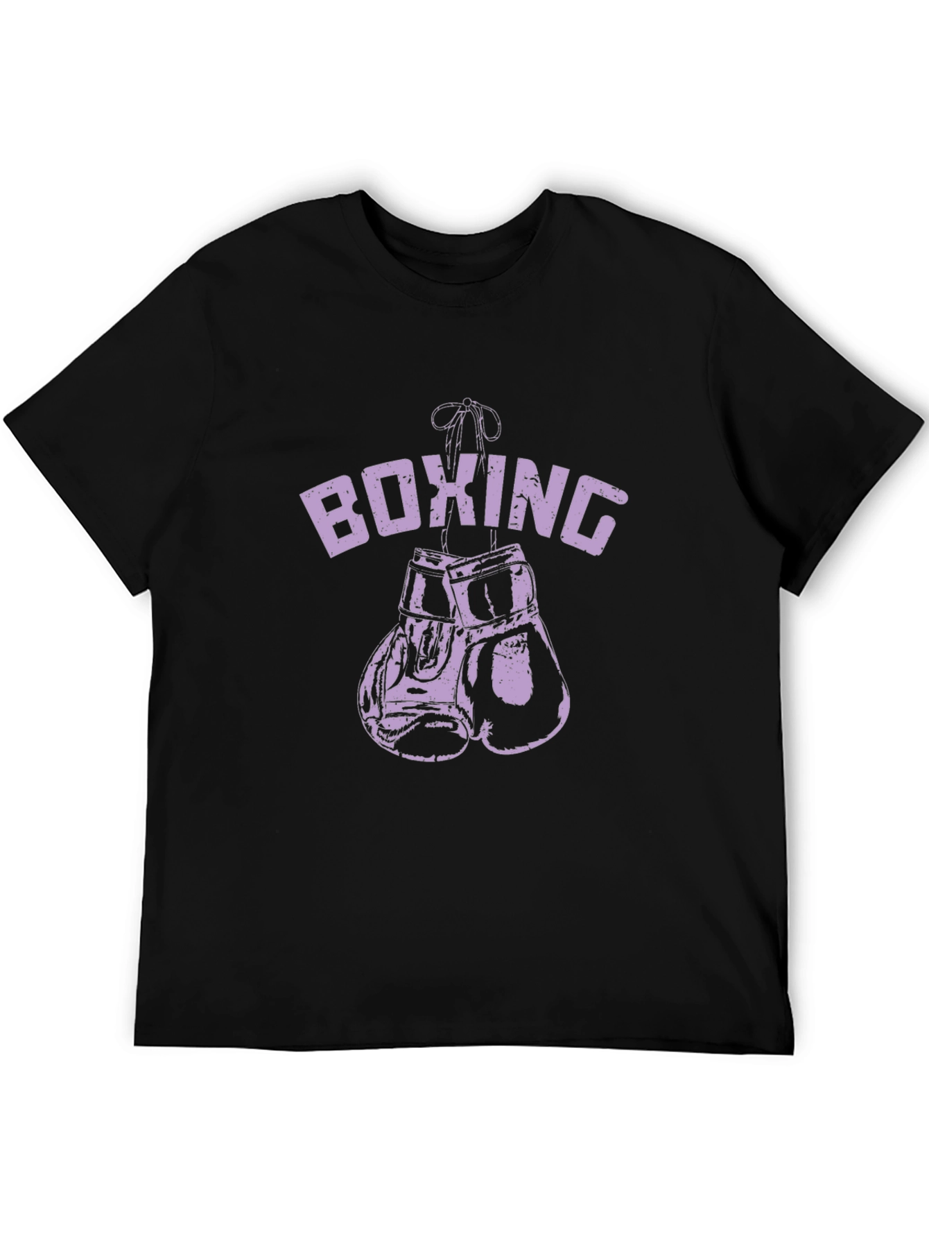 Boxing Gloves Graphic Tee - Black Cotton T-Shirt