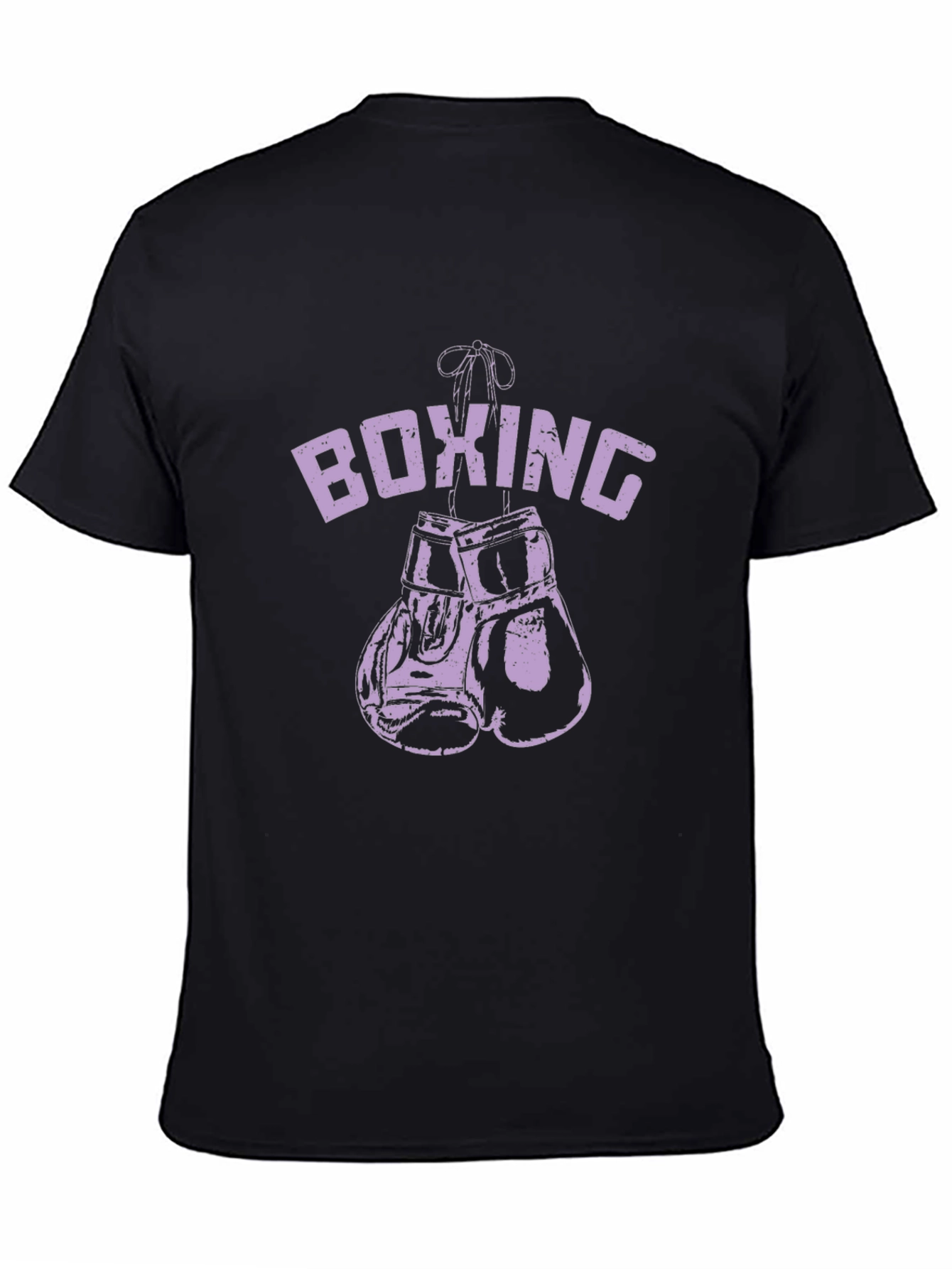 Boxing Gloves Graphic Tee - Black Cotton T-Shirt