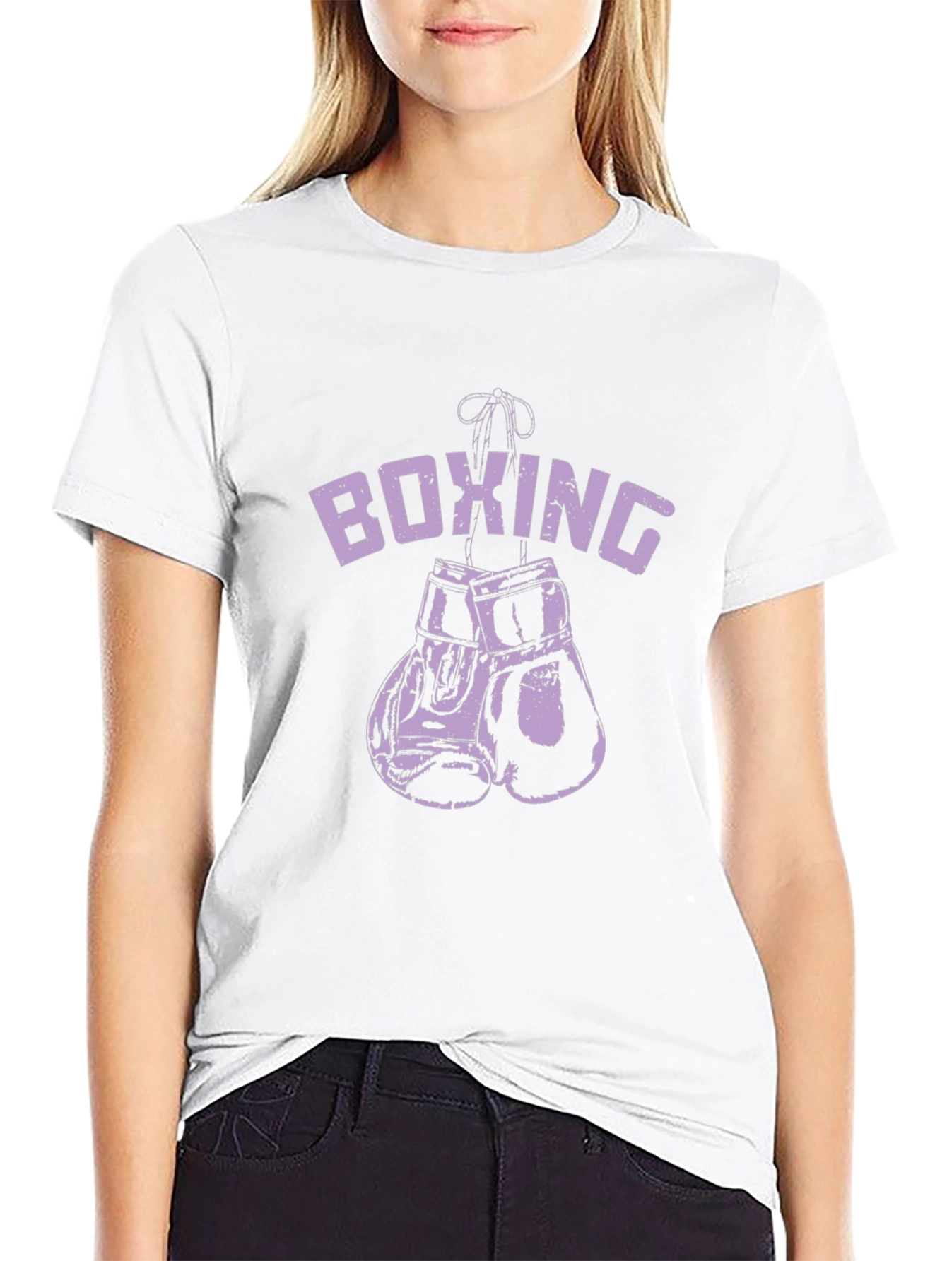 Boxing Gloves Graphic Tee - Black Cotton T-Shirt