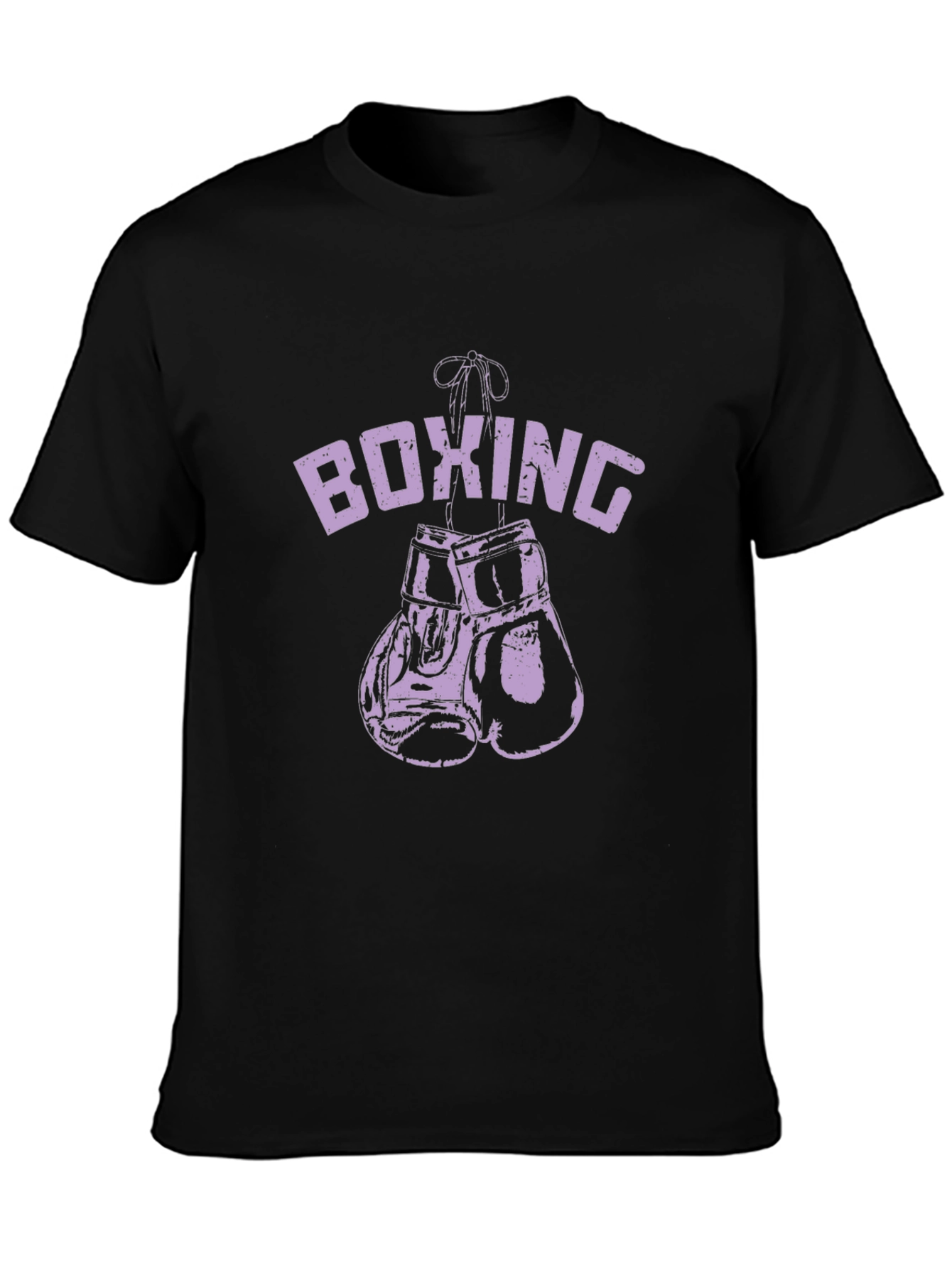 Boxing Gloves Graphic Tee - Black Cotton T-Shirt