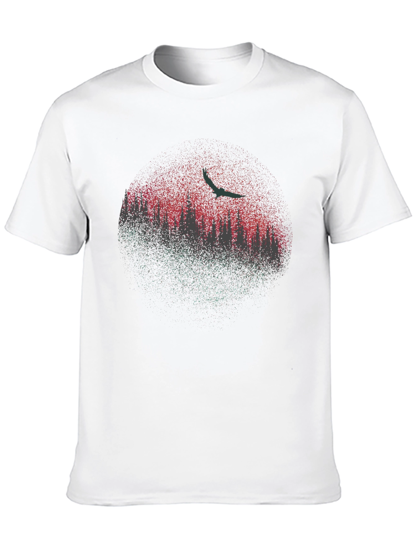 Nature Scene Graphic Tee - Black Cotton Blend