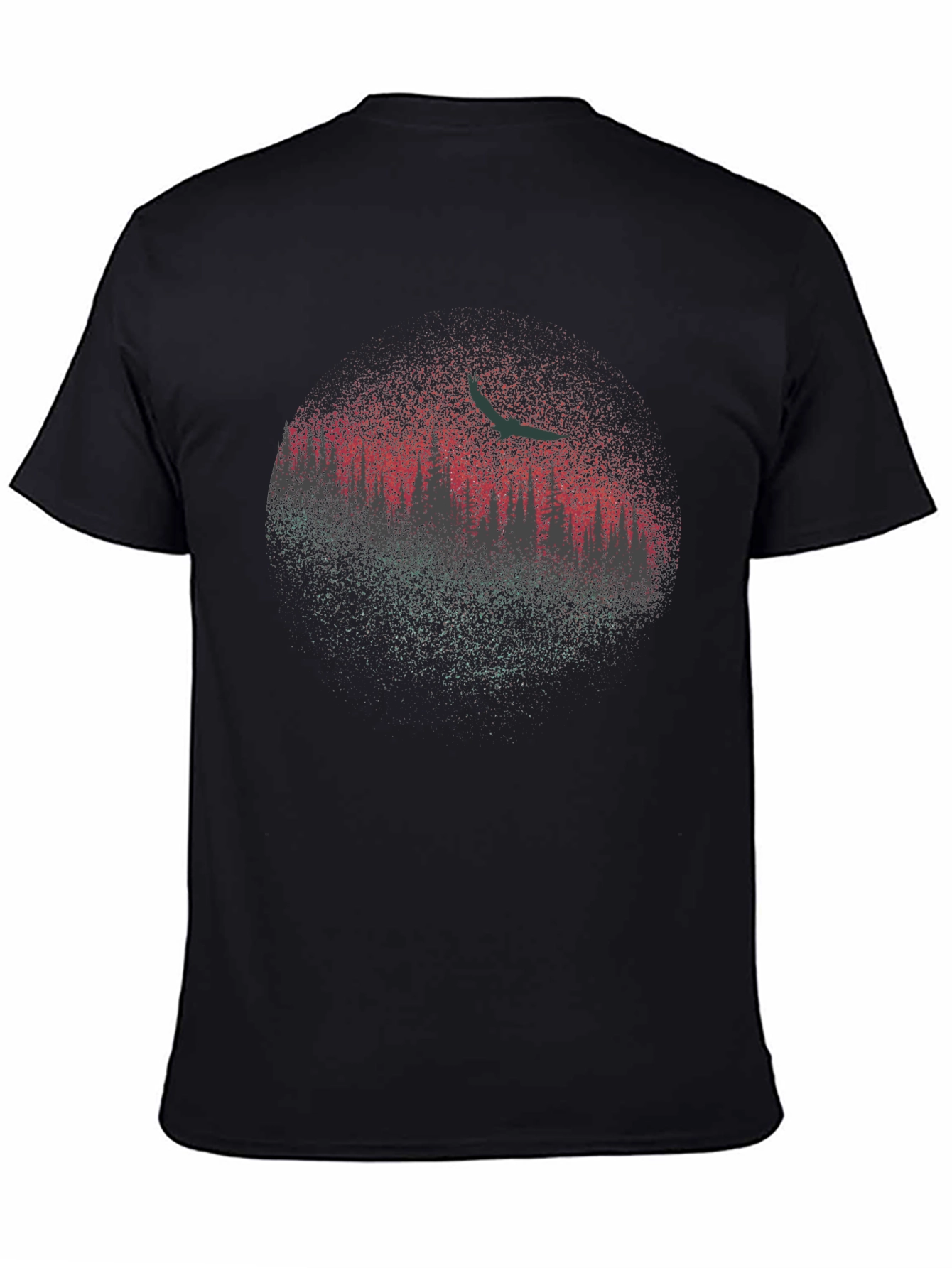 Nature Scene Graphic Tee - Black Cotton Blend