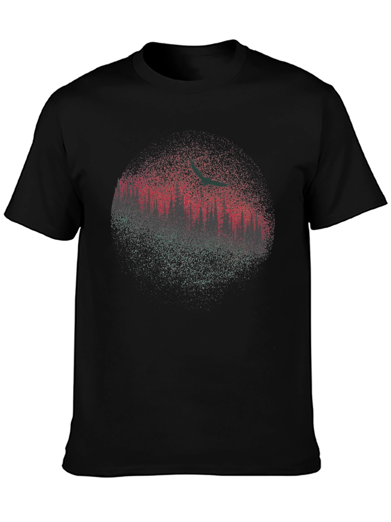 Nature Scene Graphic Tee - Black Cotton Blend