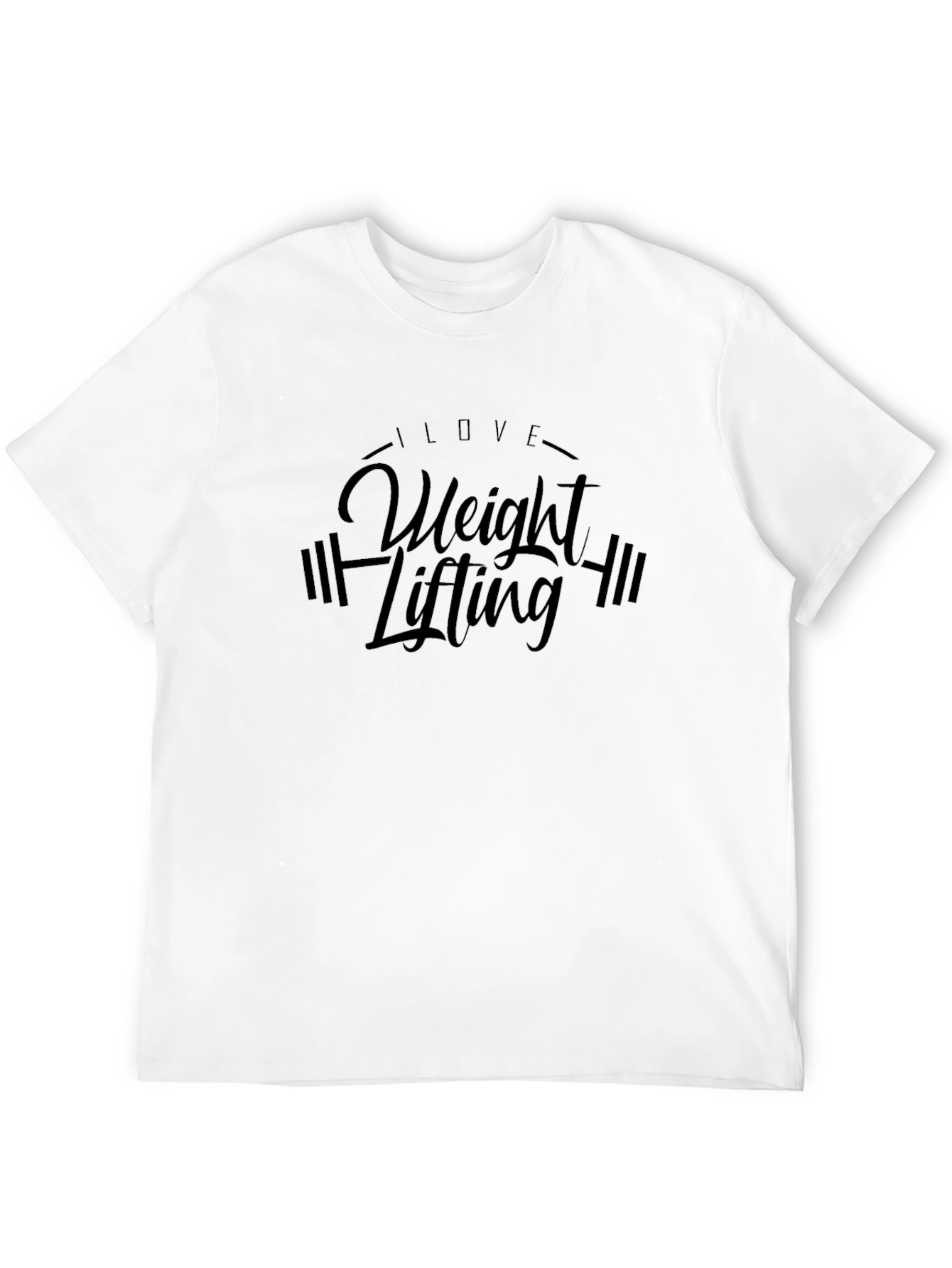 I Love Weight Lifting Black Graphic Tee