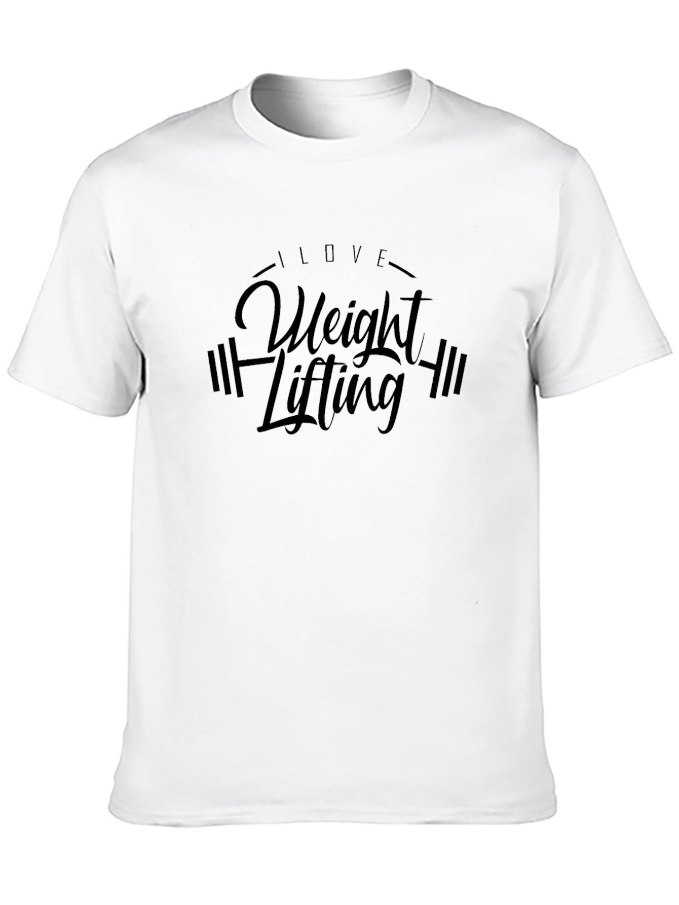 I Love Weight Lifting Black Graphic Tee