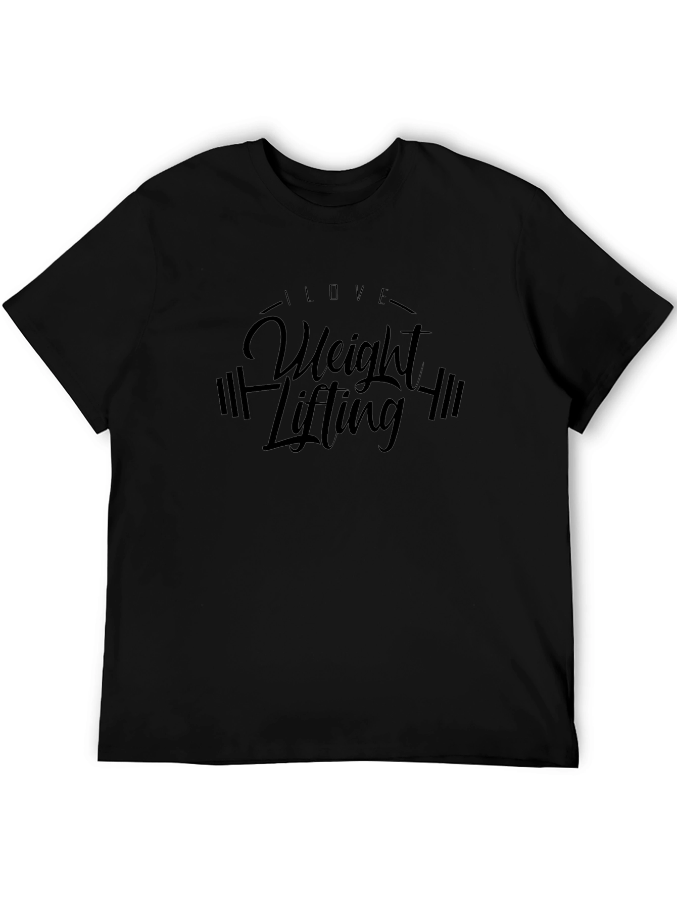 I Love Weight Lifting Black Graphic Tee