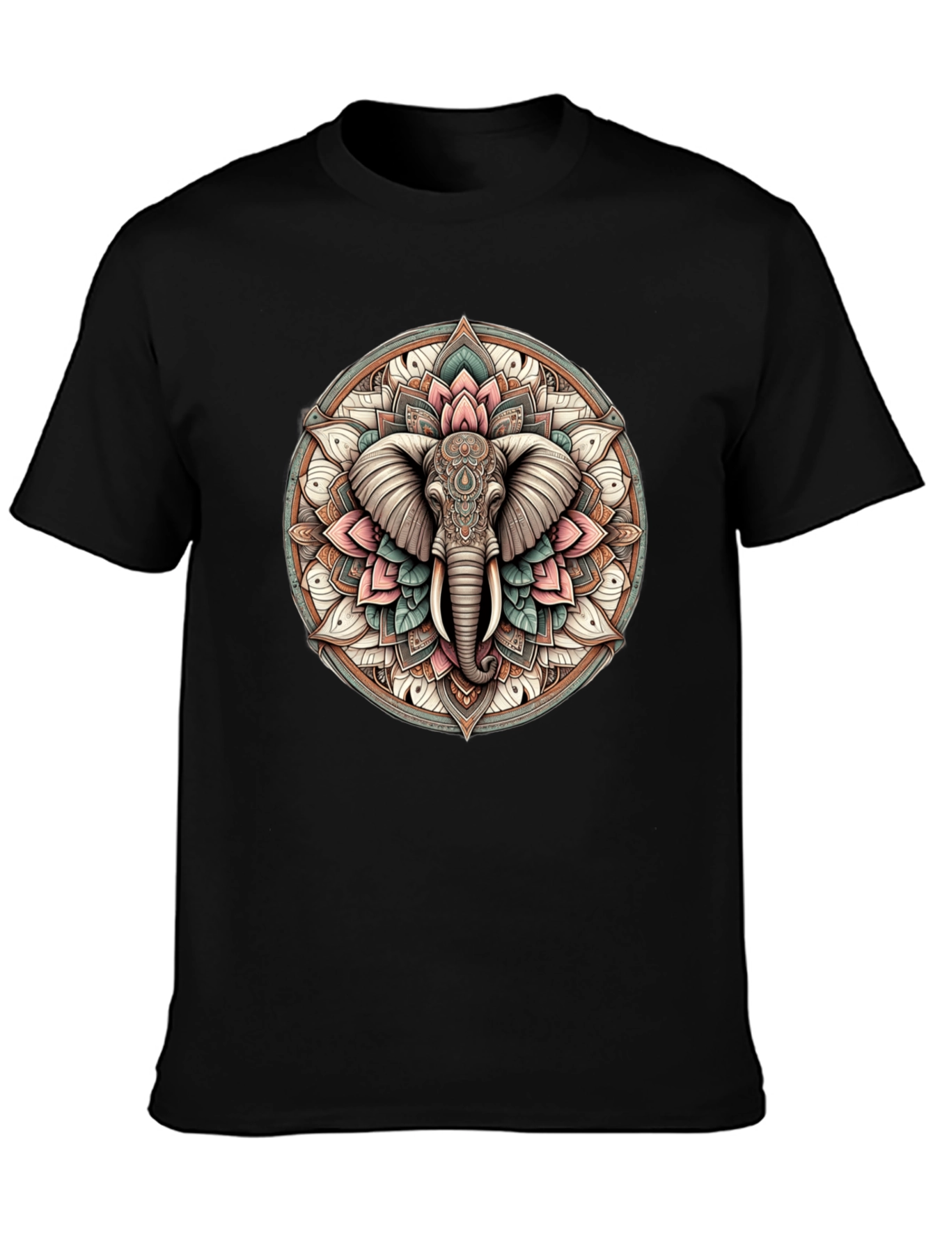 Elephant Mandala Graphic Tee - Stylish & Unique