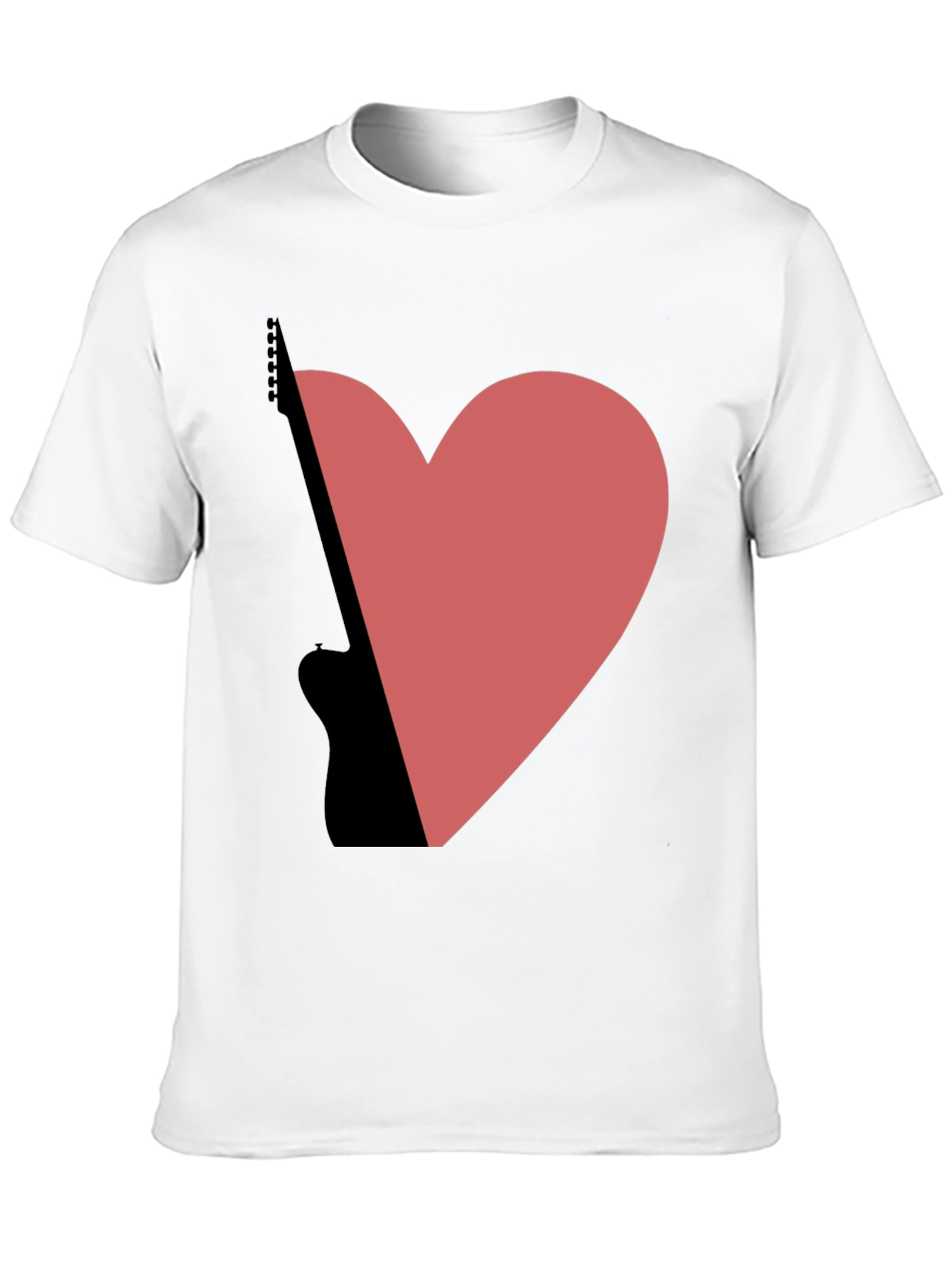 Guitar Heart Graphic Tee - Black