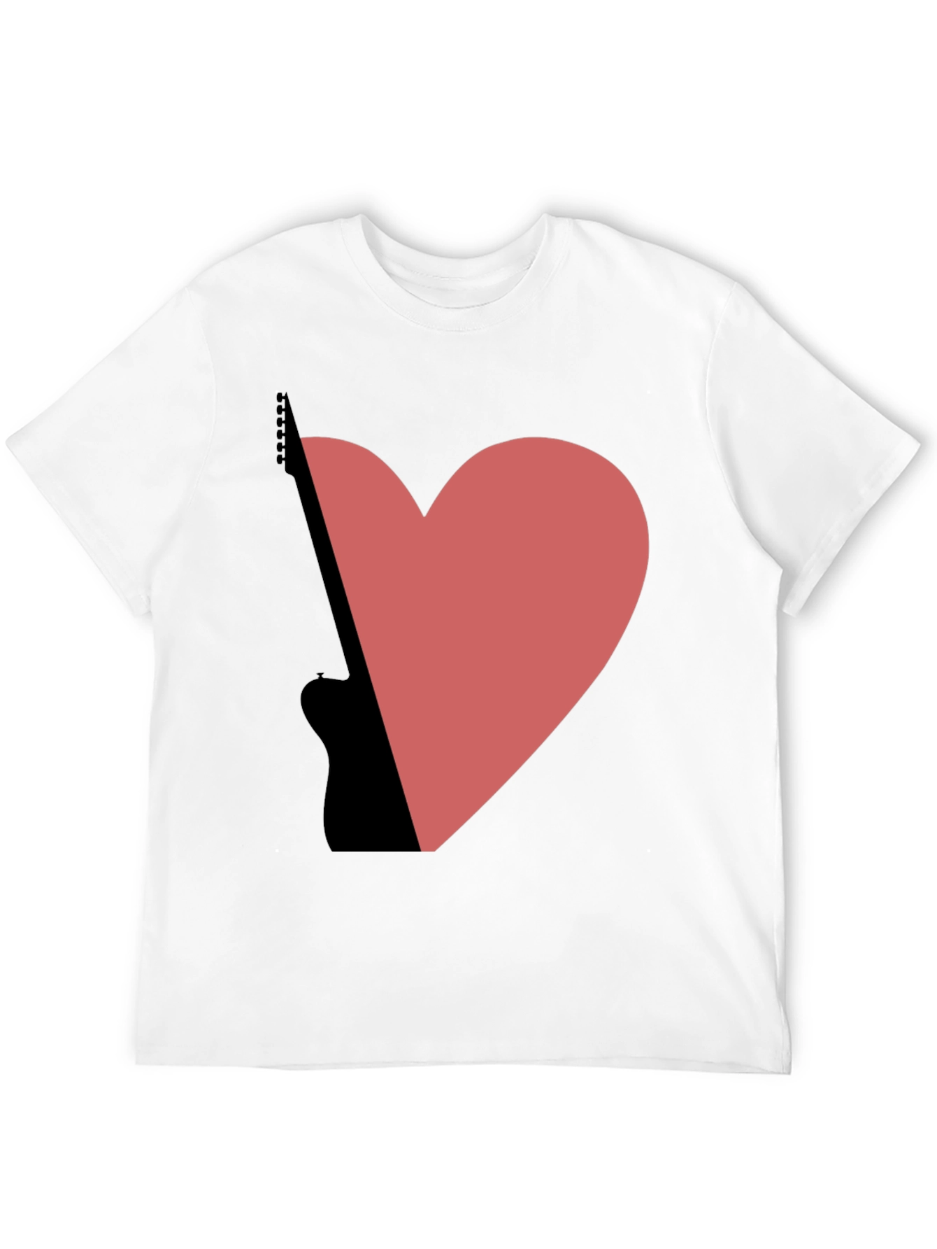 Guitar Heart Graphic Tee - Black