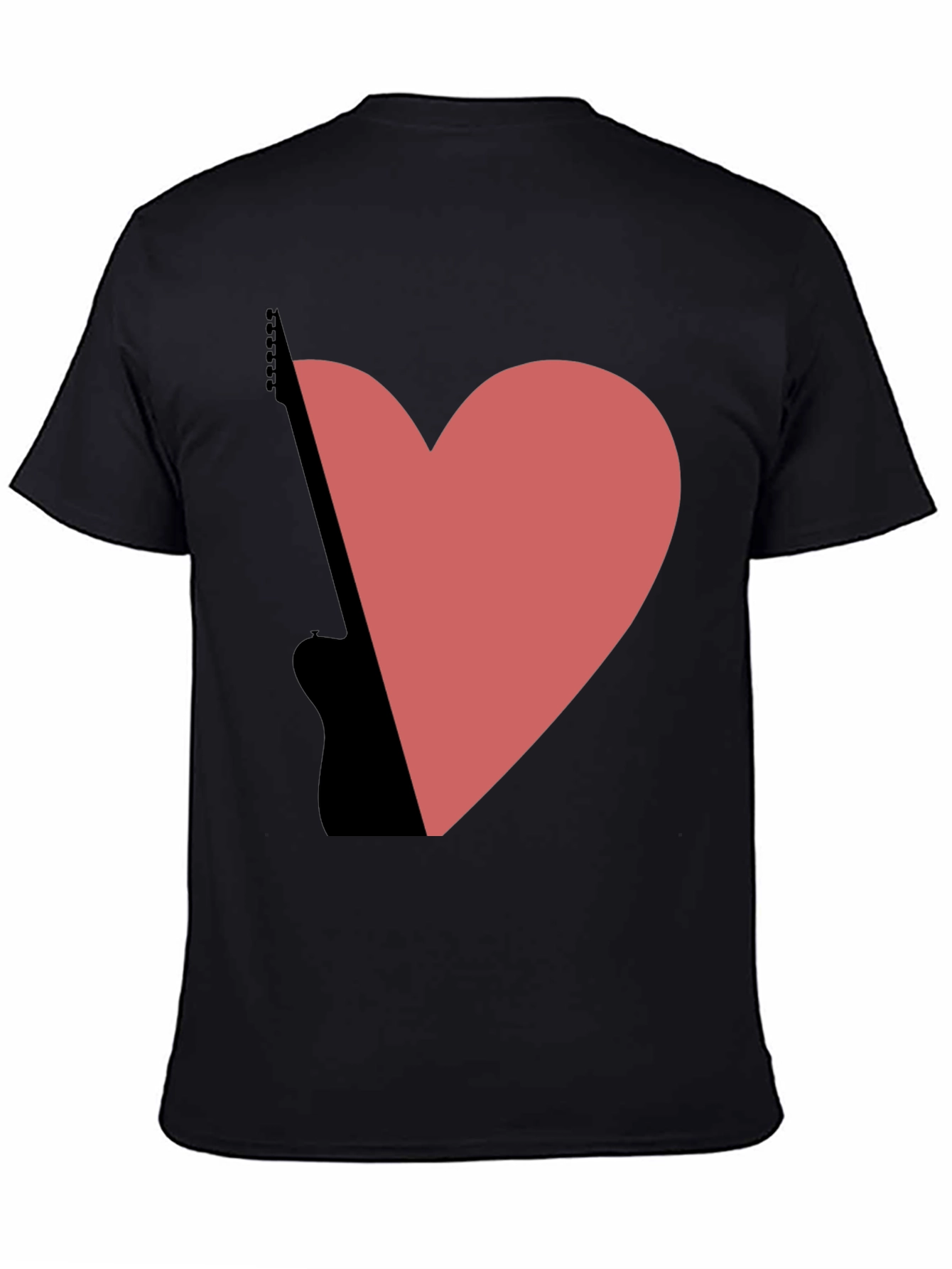 Guitar Heart Graphic Tee - Black