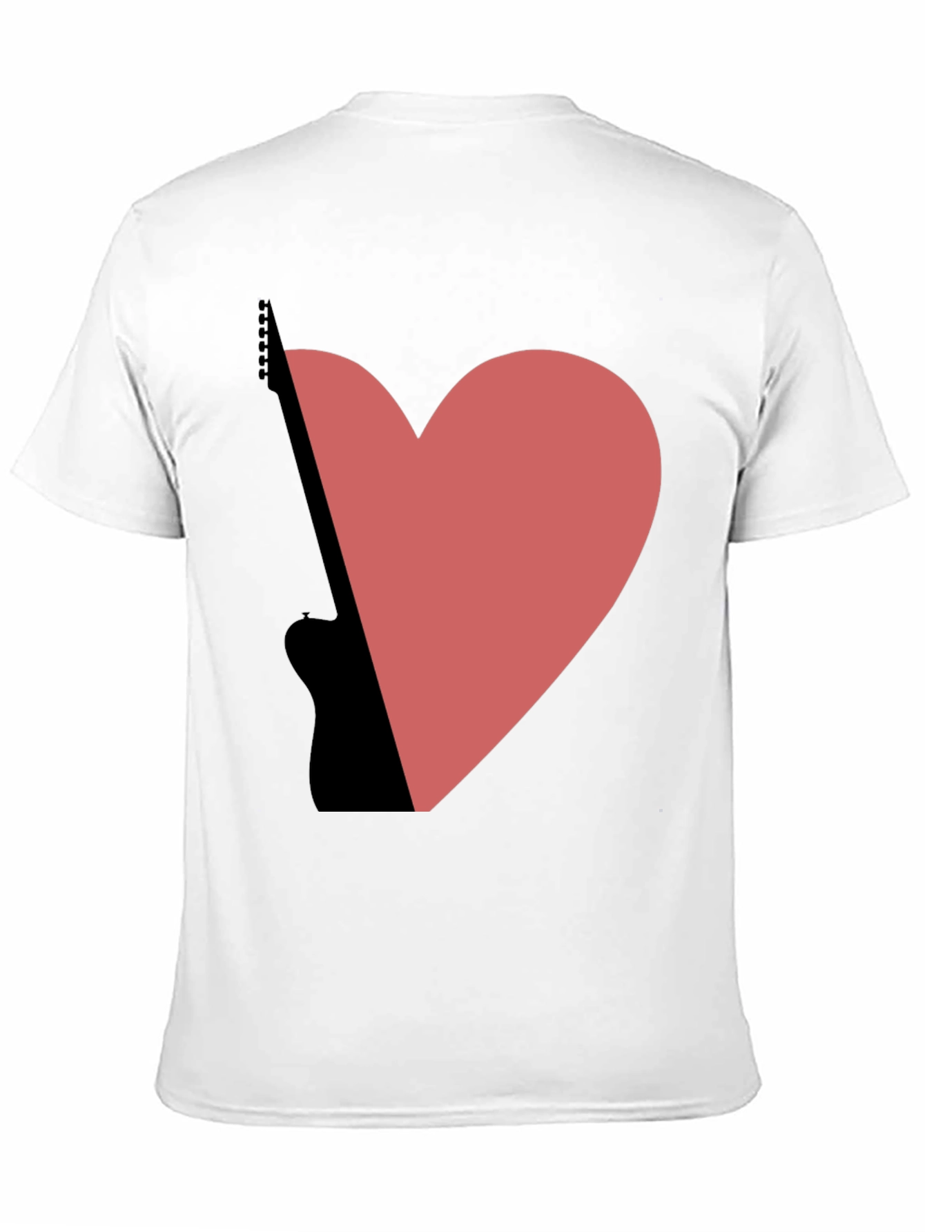 Guitar Heart Graphic Tee - Black