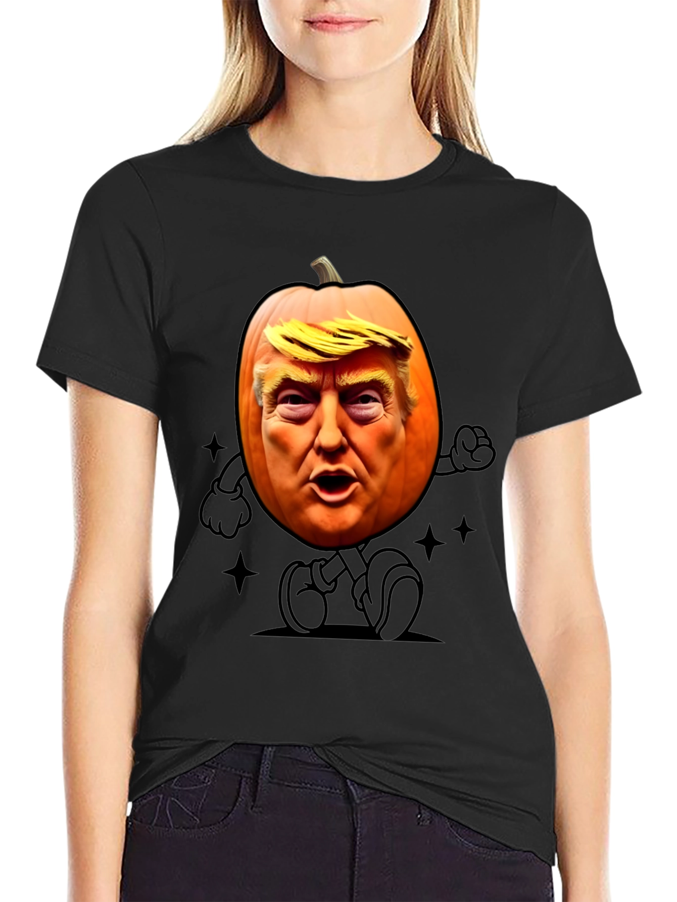 Trumpkin Halloween T-Shirt - Funny Pumpkin Design