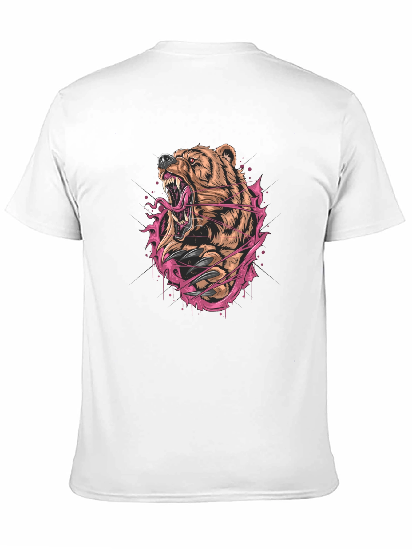 Fierce Bear Graphic Print Black T-Shirt