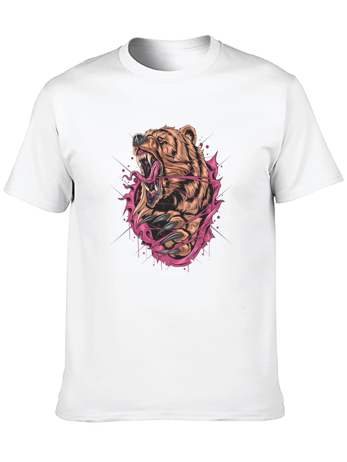 Fierce Bear Graphic Print Black T-Shirt