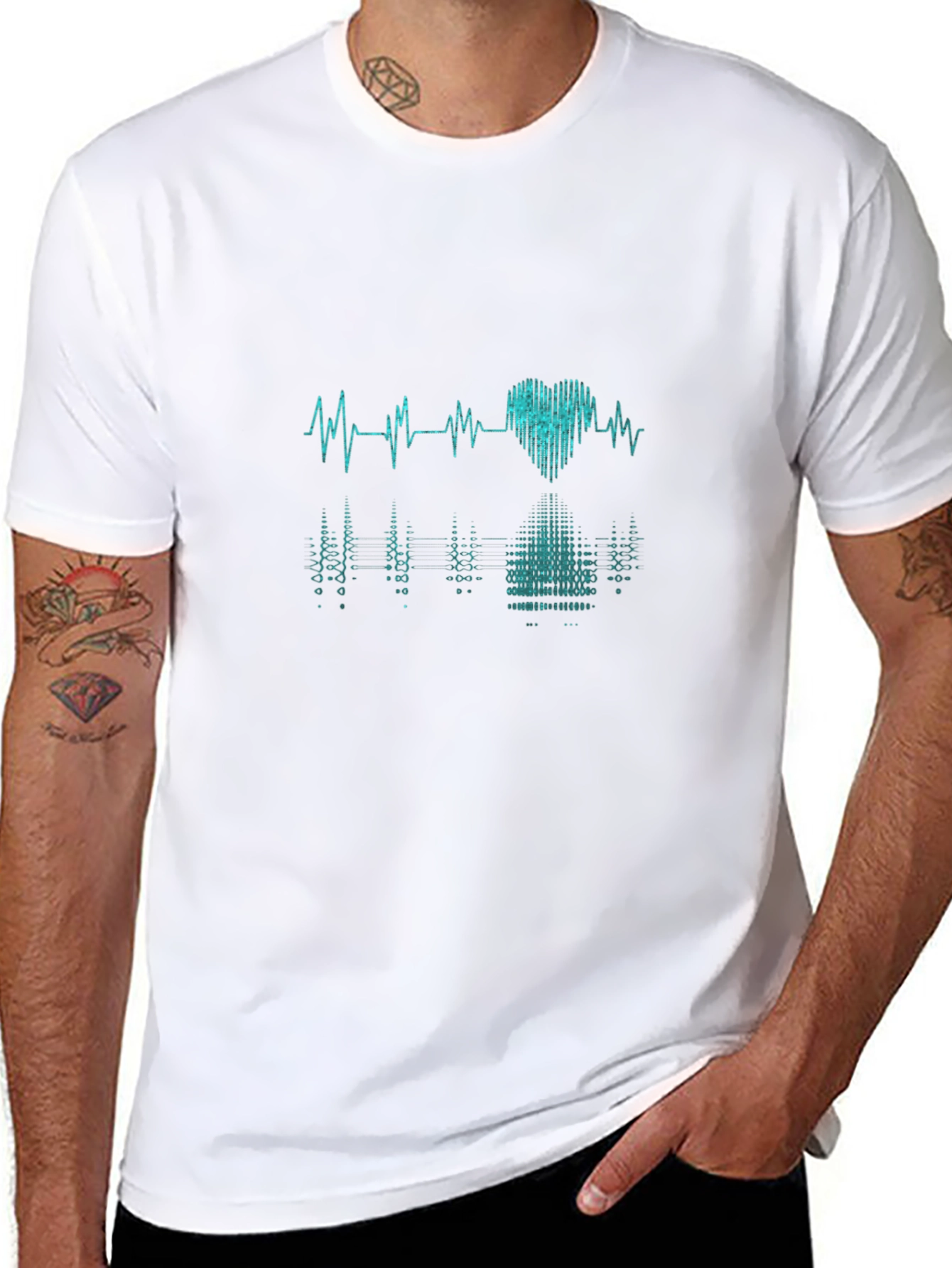 Heartbeat Graphic Tee - Black Casual T-Shirt