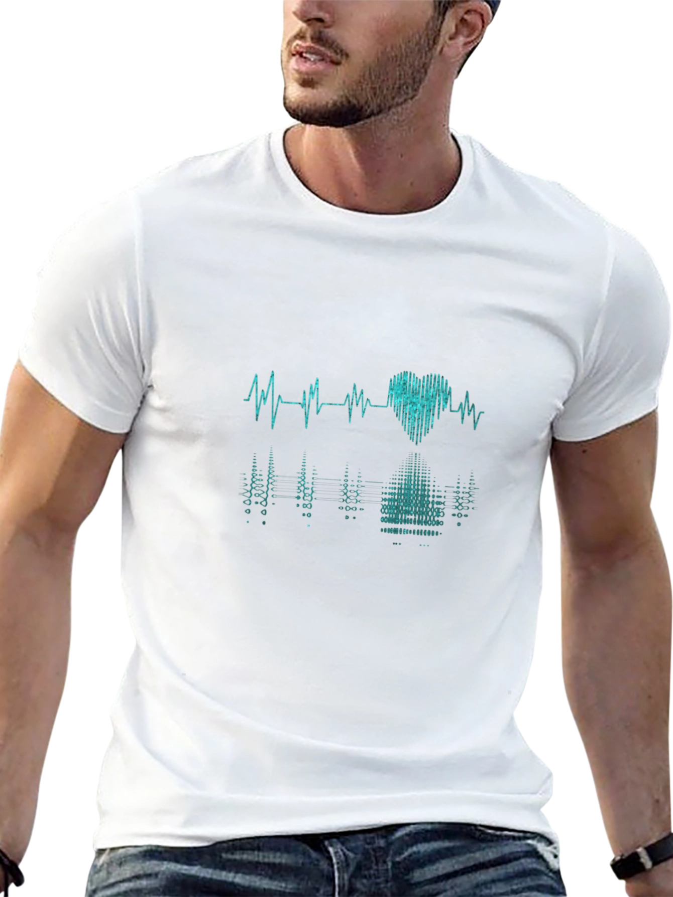 Heartbeat Graphic Tee - Black Casual T-Shirt