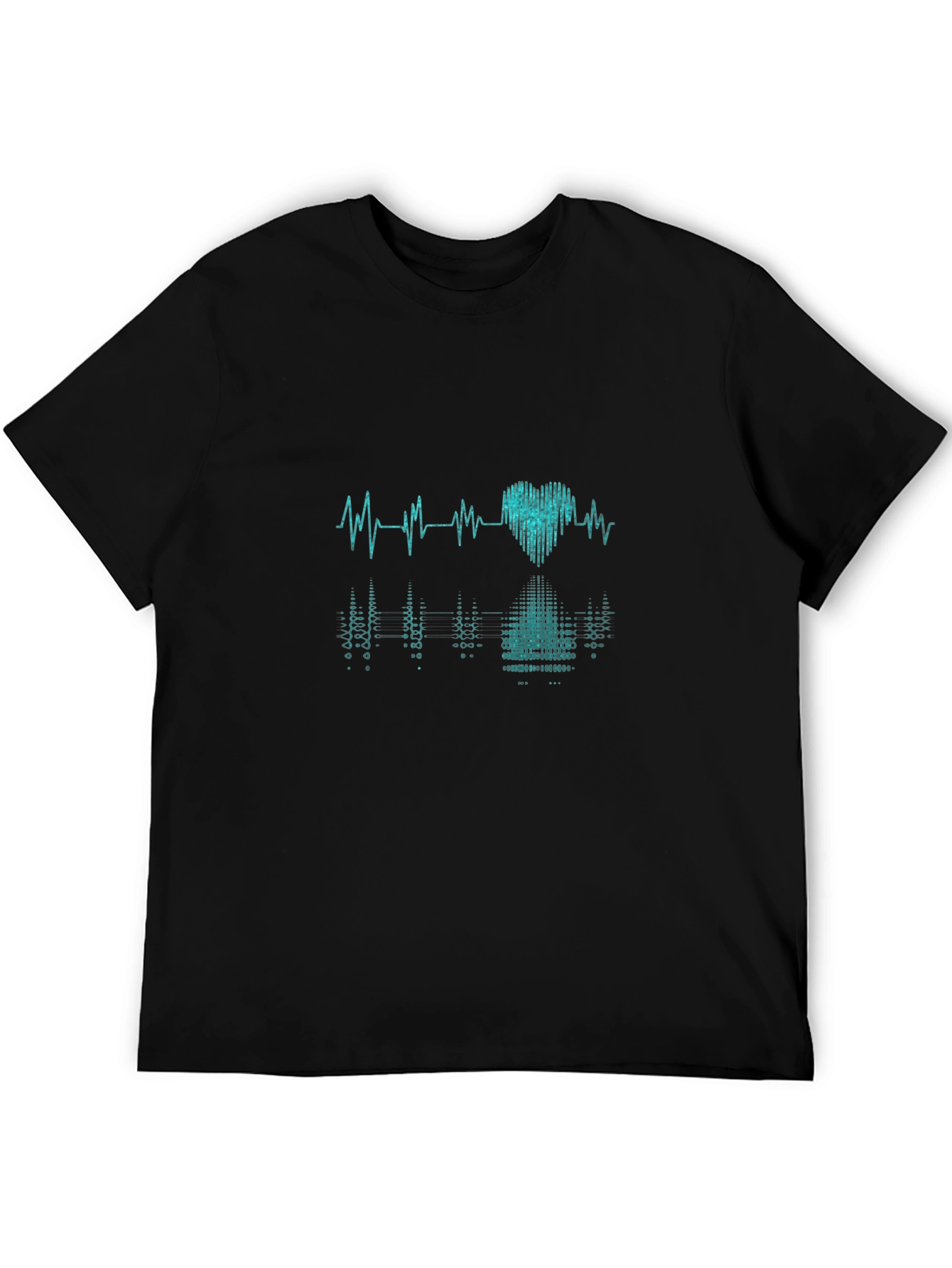 Heartbeat Graphic Tee - Black Casual T-Shirt