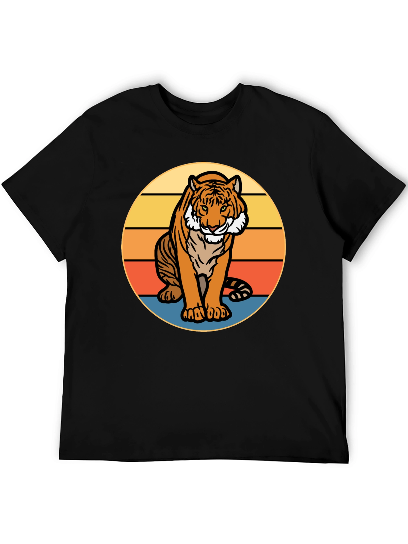 Retro Tiger Graphic Tee - Black