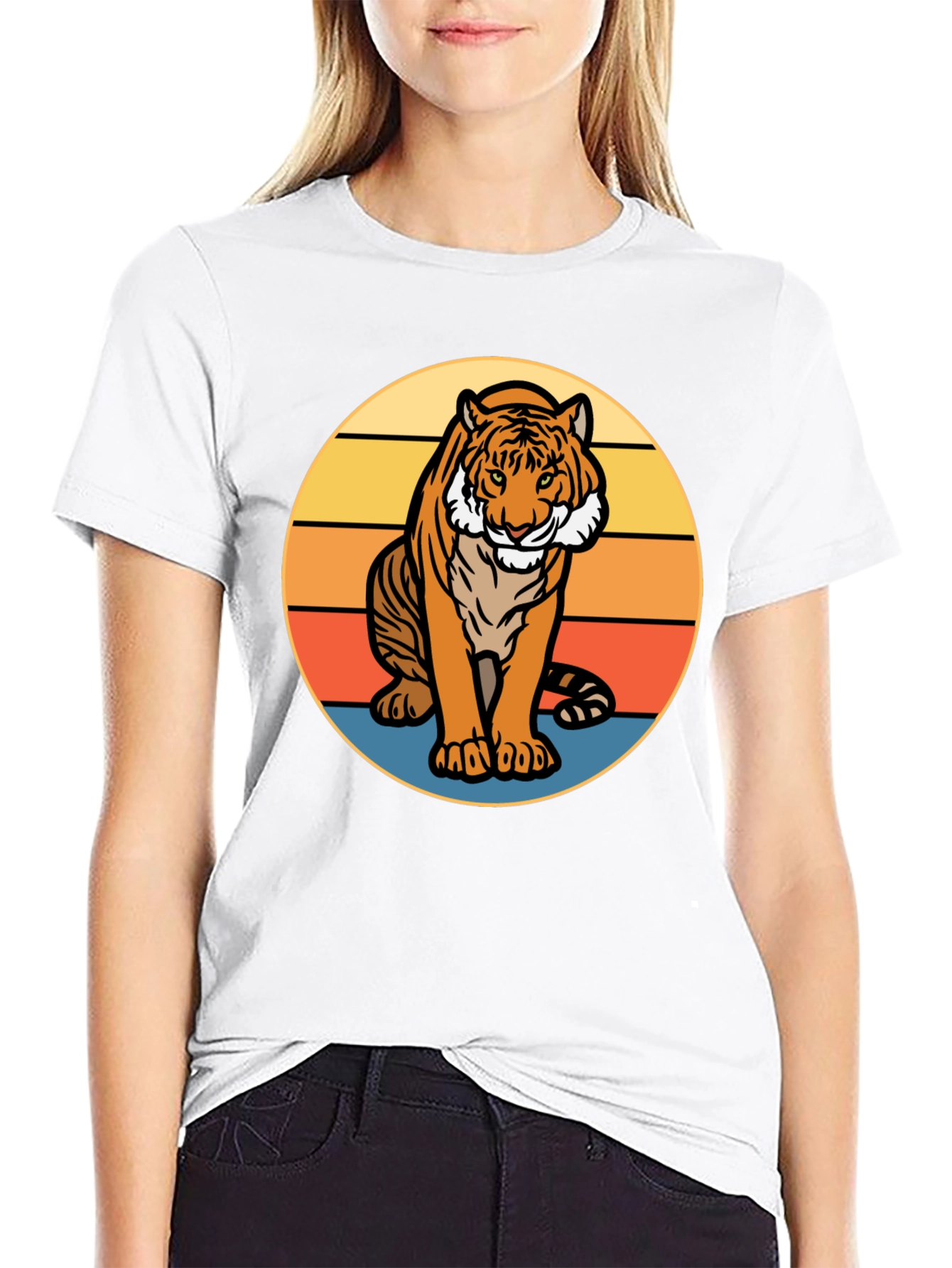 Retro Tiger Graphic Tee - Black