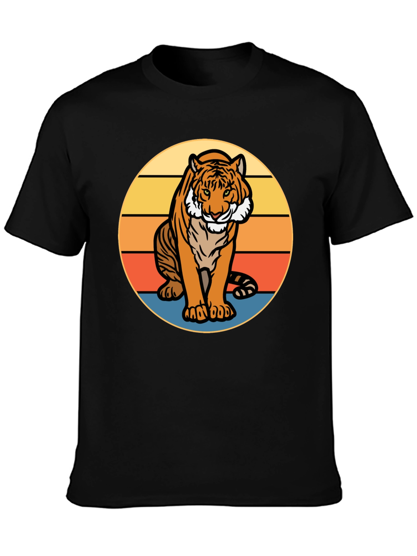 Retro Tiger Graphic Tee - Black
