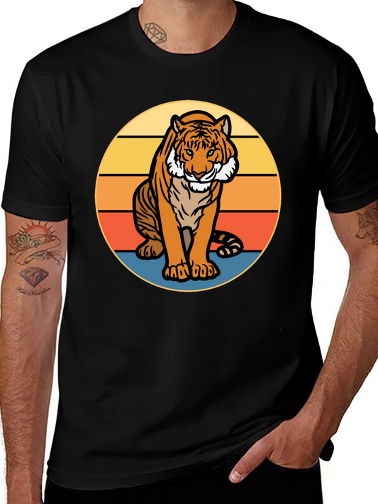 Retro Tiger Graphic Tee - Black
