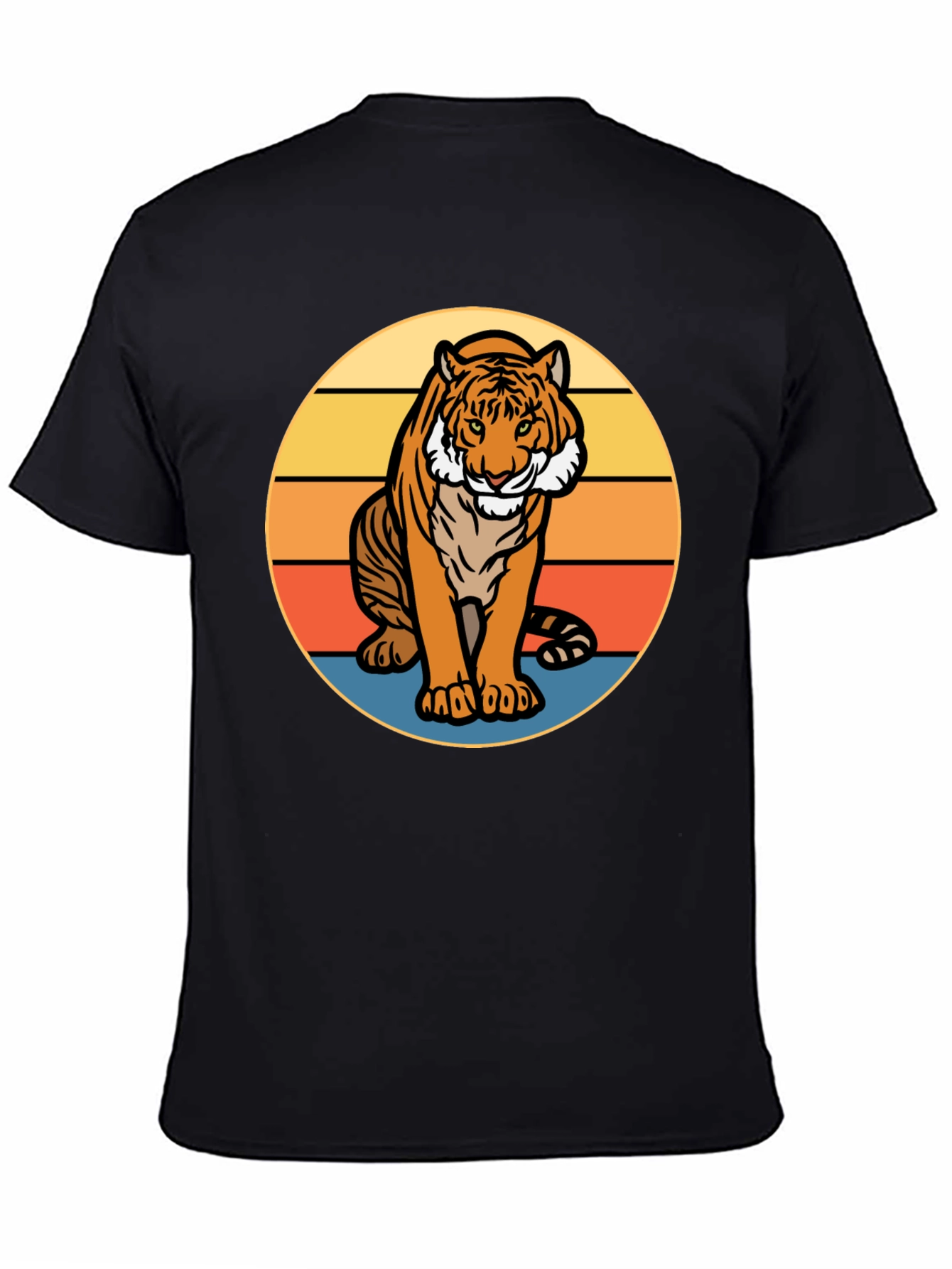 Retro Tiger Graphic Tee - Black