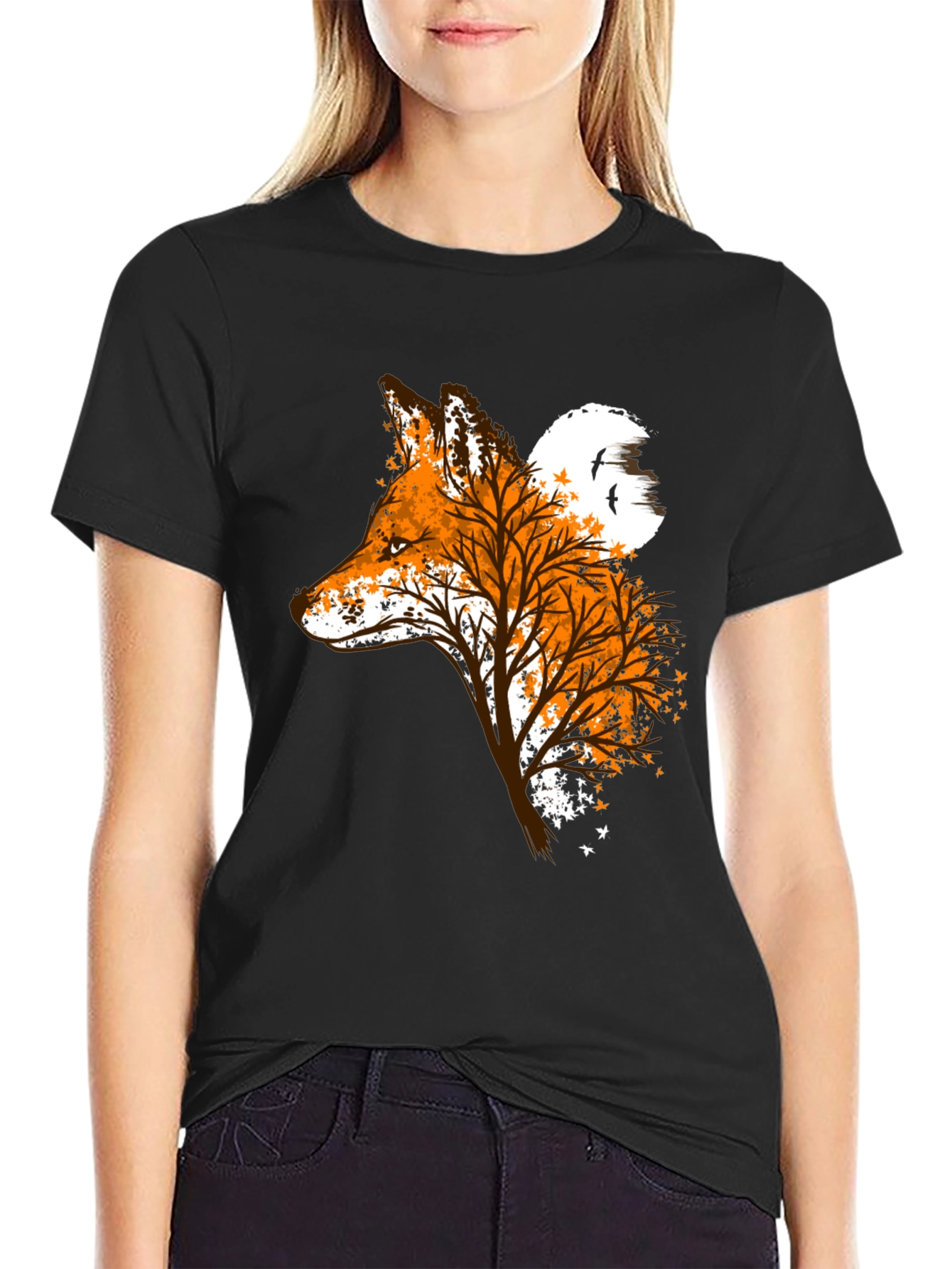 Fox & Tree Graphic Tee - Nature Inspired Design