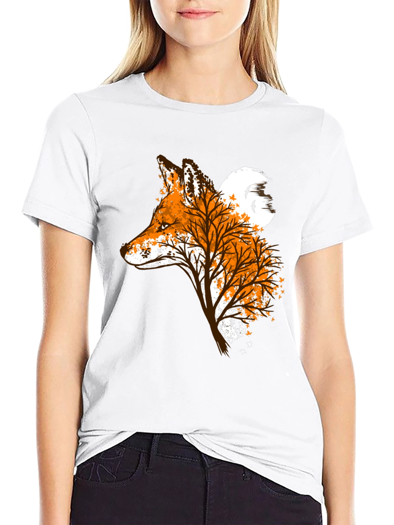 Fox & Tree Graphic Tee - Nature Inspired Design