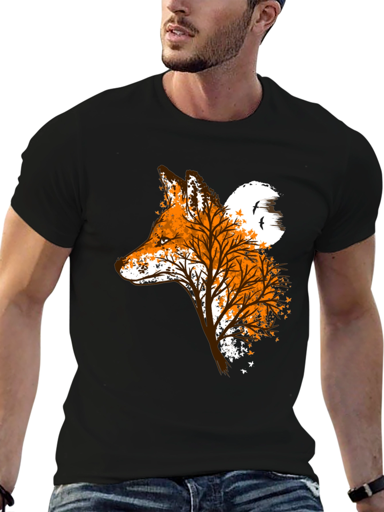 Fox & Tree Graphic Tee - Nature Inspired Design