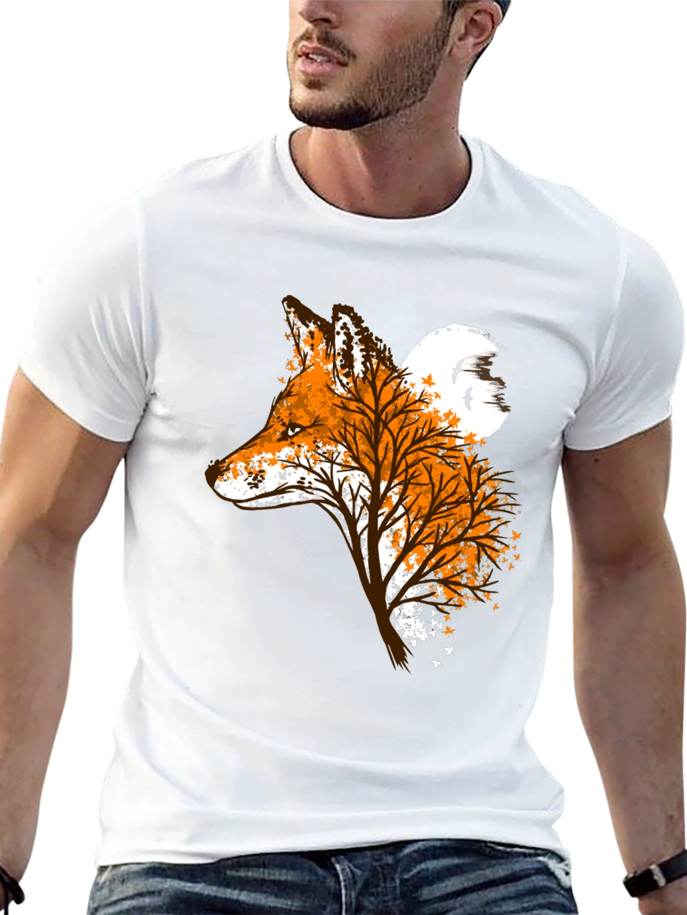 Fox & Tree Graphic Tee - Nature Inspired Design