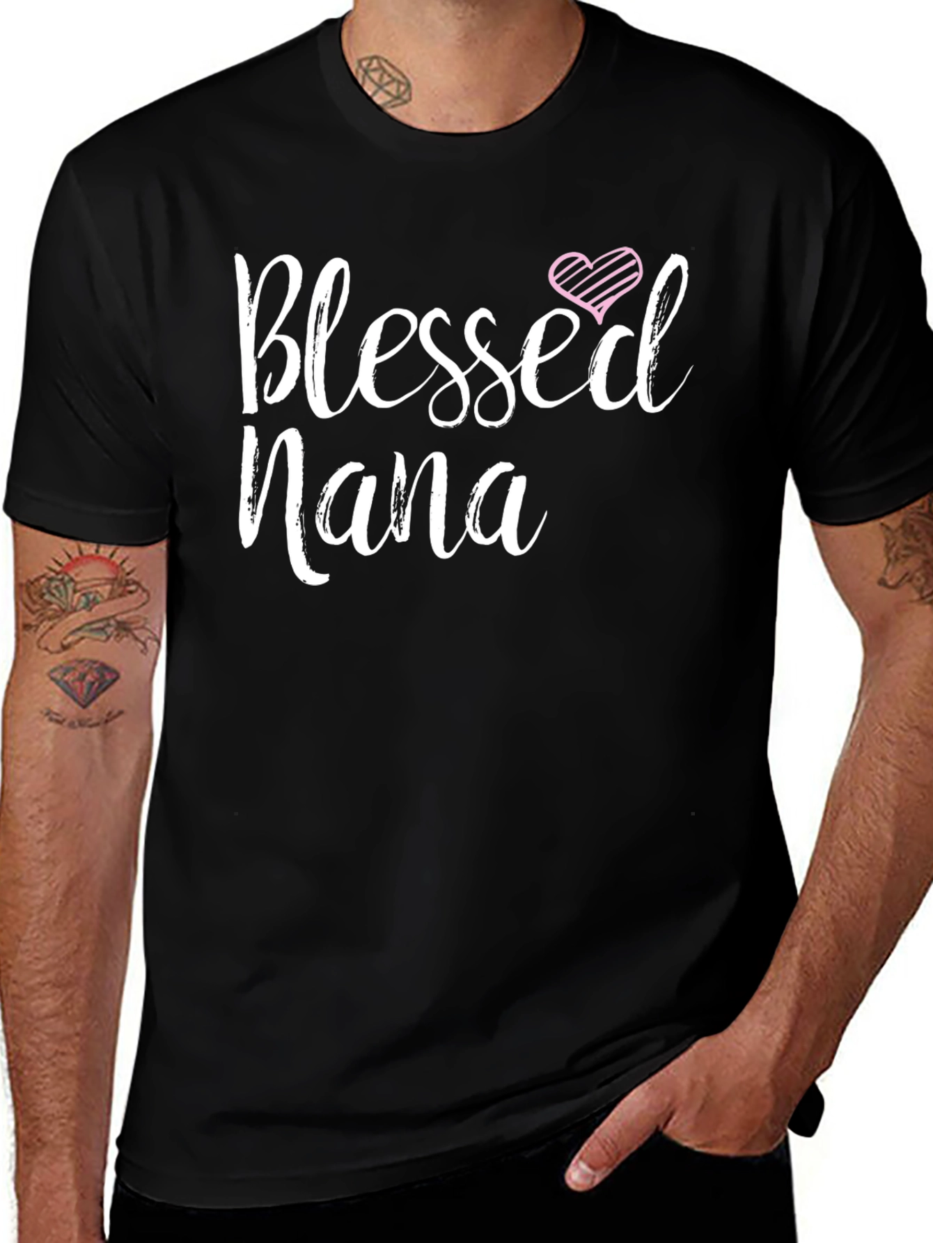 Blessed Nana T-Shirt - Heart Design