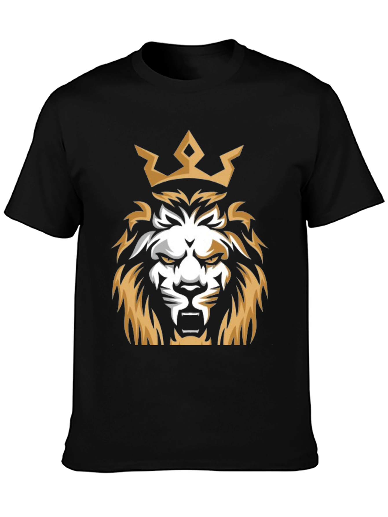 King Lion Graphic T-Shirt - Black Cotton Tee