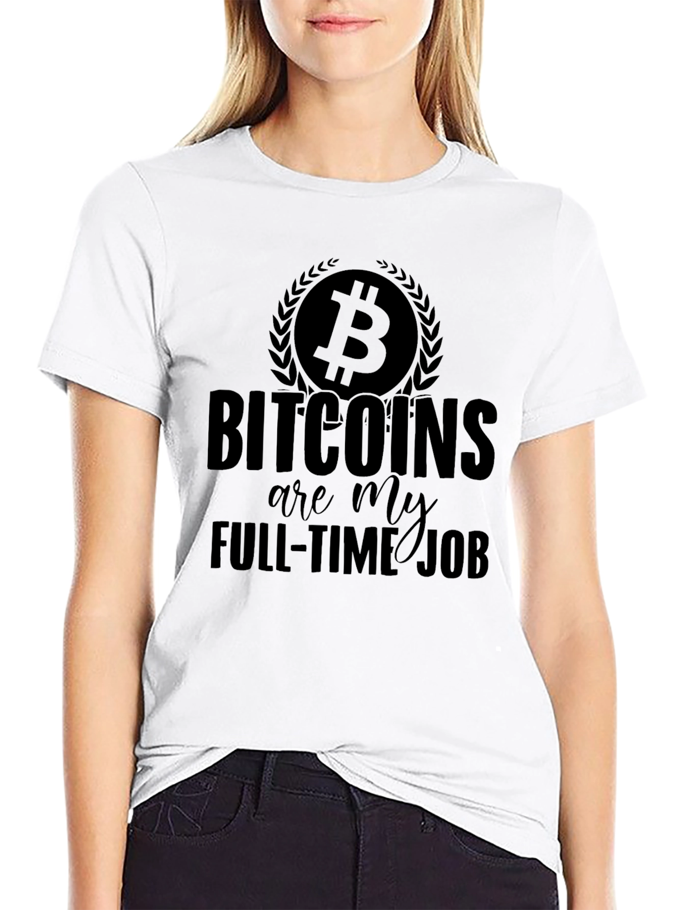 Bitcoin Full-Time Job Black T-Shirt